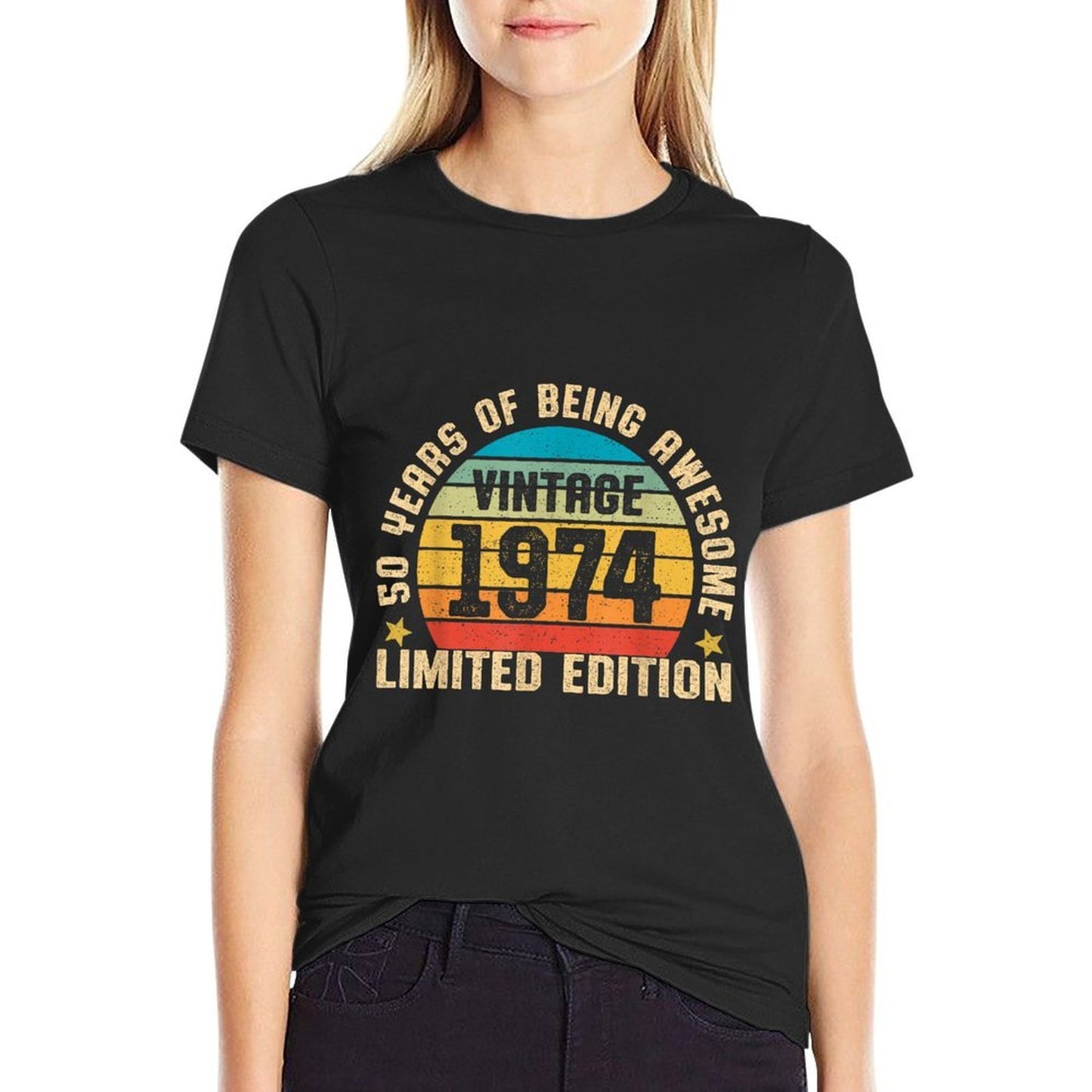 Vintage 1974 Limited Edition 50th Birthday 50 Year Old Gifts Easy-care T-Shirt