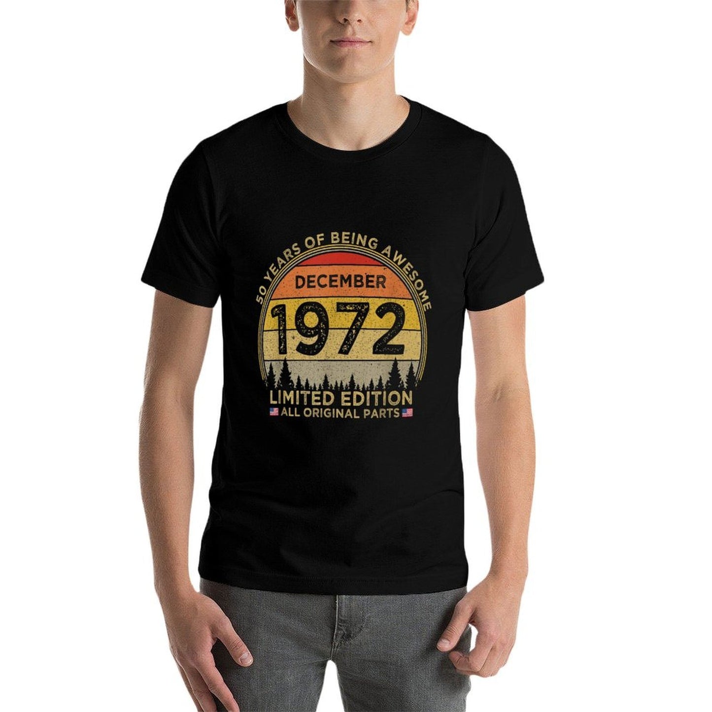 50th Birthday December 1972 Limited Edition Patriotic Lightweight T-Shirt