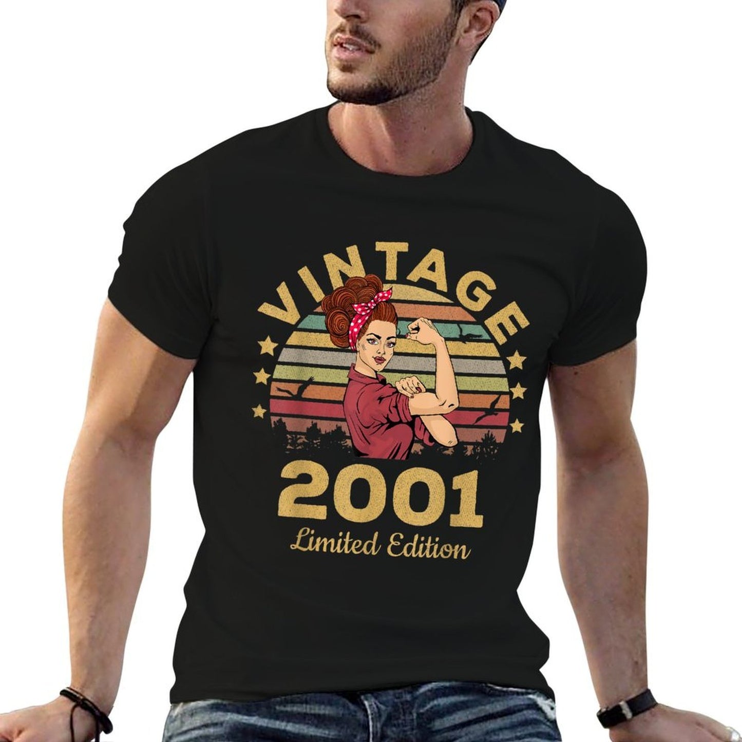 21 Year Old Gifts Vintage 2001 Limited Edition 21st Birthday Cotton T-Shirt