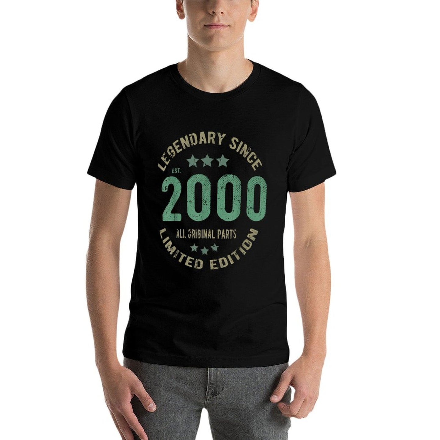 25 Year Old Bday Legend Since 2000 - Vintage 25th Birthday Rolled Sleeves T-Shirt