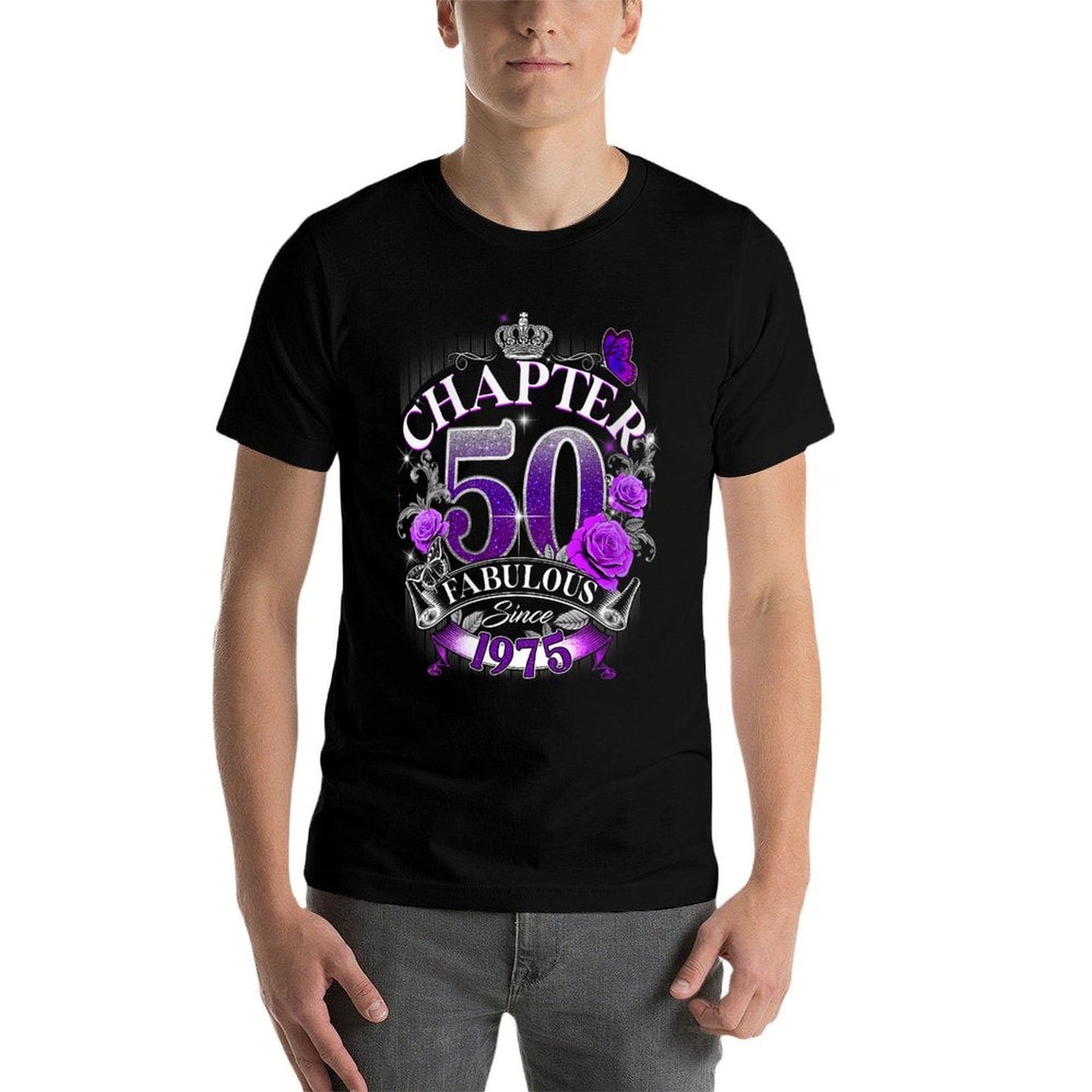 Womens Womens Chapter 50 Fabulous Since 1975 50th Birthday Design Polyester Blend T-Shirt