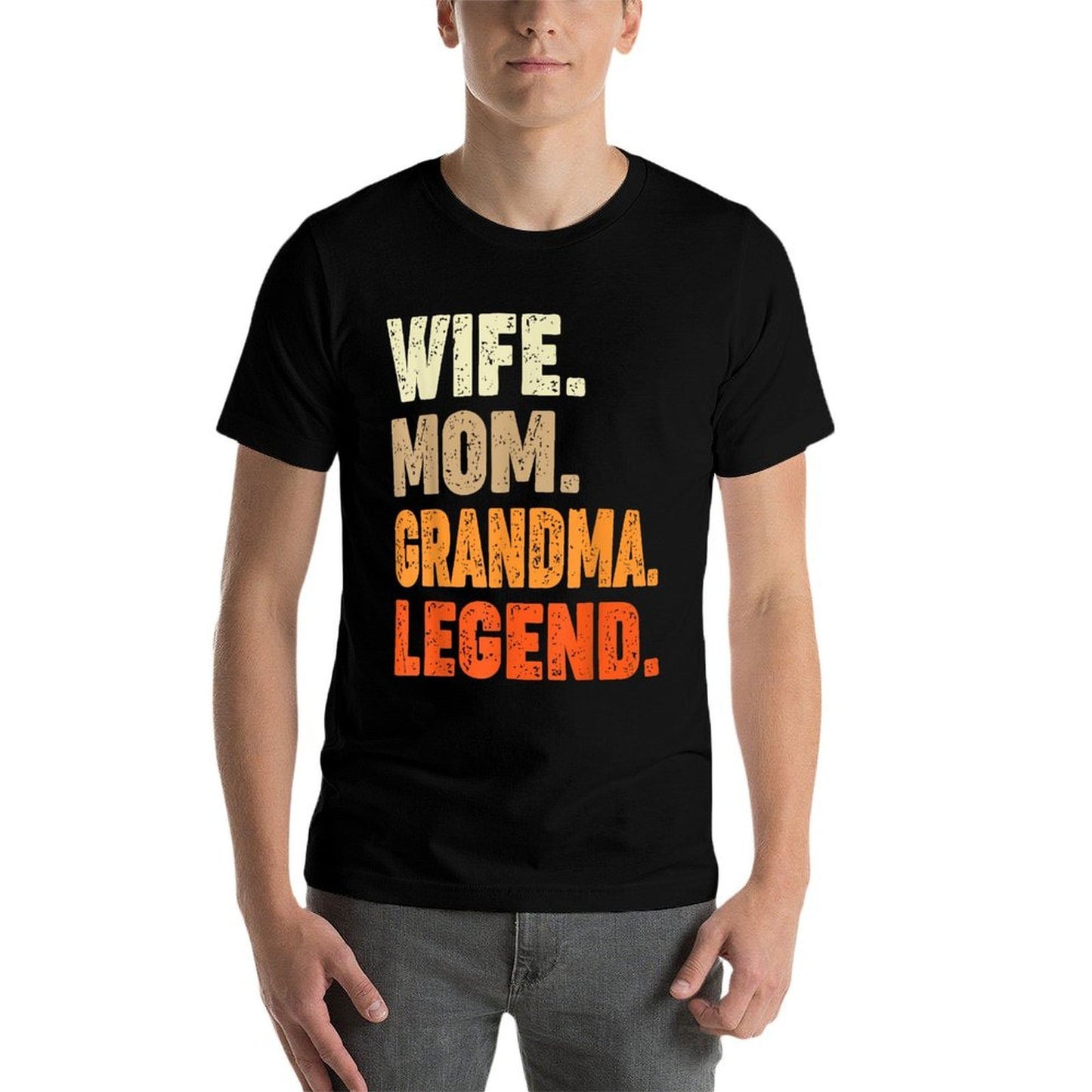 Wife Mom Grandma Legend Mother Grandmother Vintage Funny Heathered Texture T-Shirt