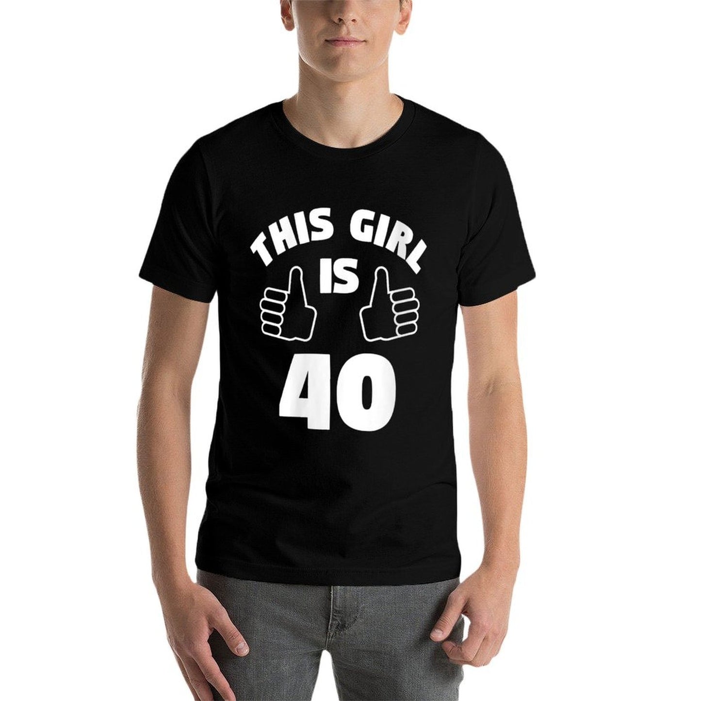 Womens This Girl Is 40 Years Old 40th Birthday Gift for Girls Fade-proof Color T-Shirt