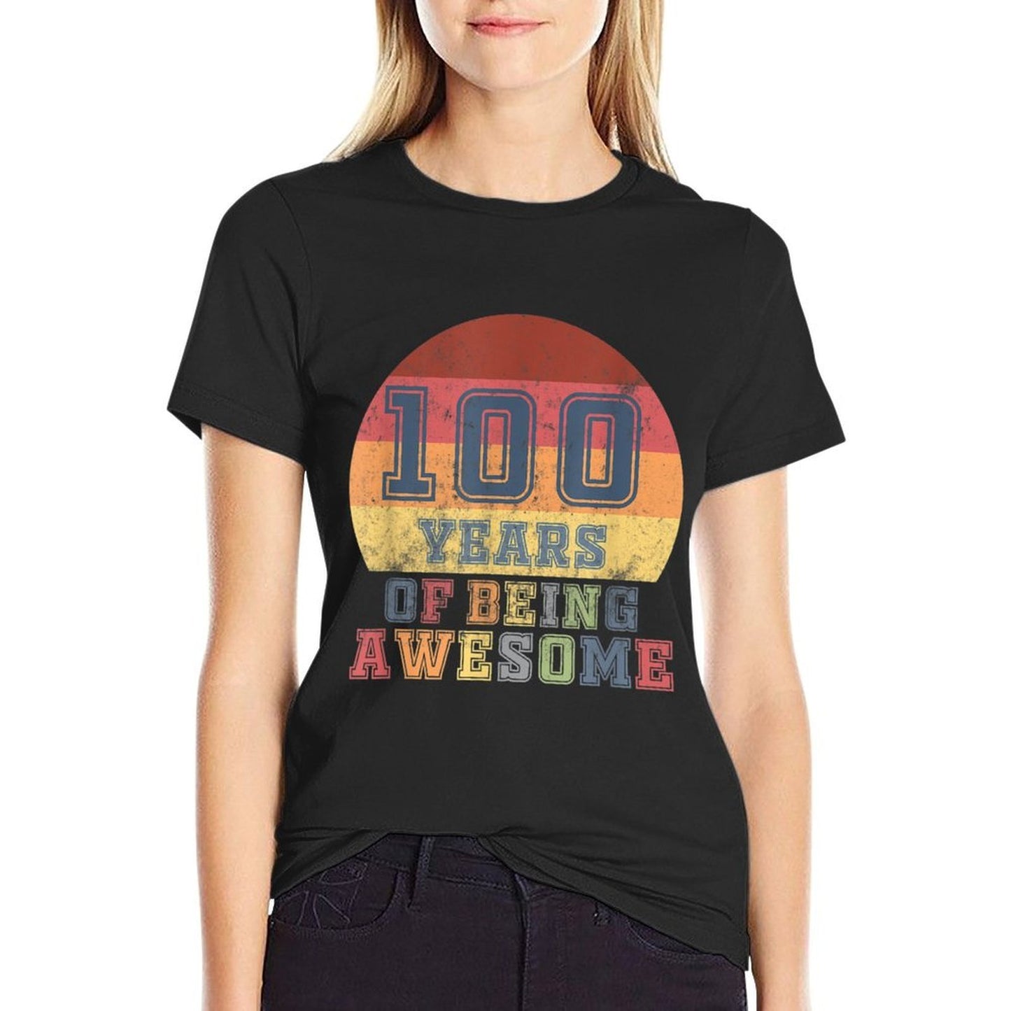 100th Birthday Men Grandpa Age 100 Grandma Women Gifts Trendy Pattern T-Shirt