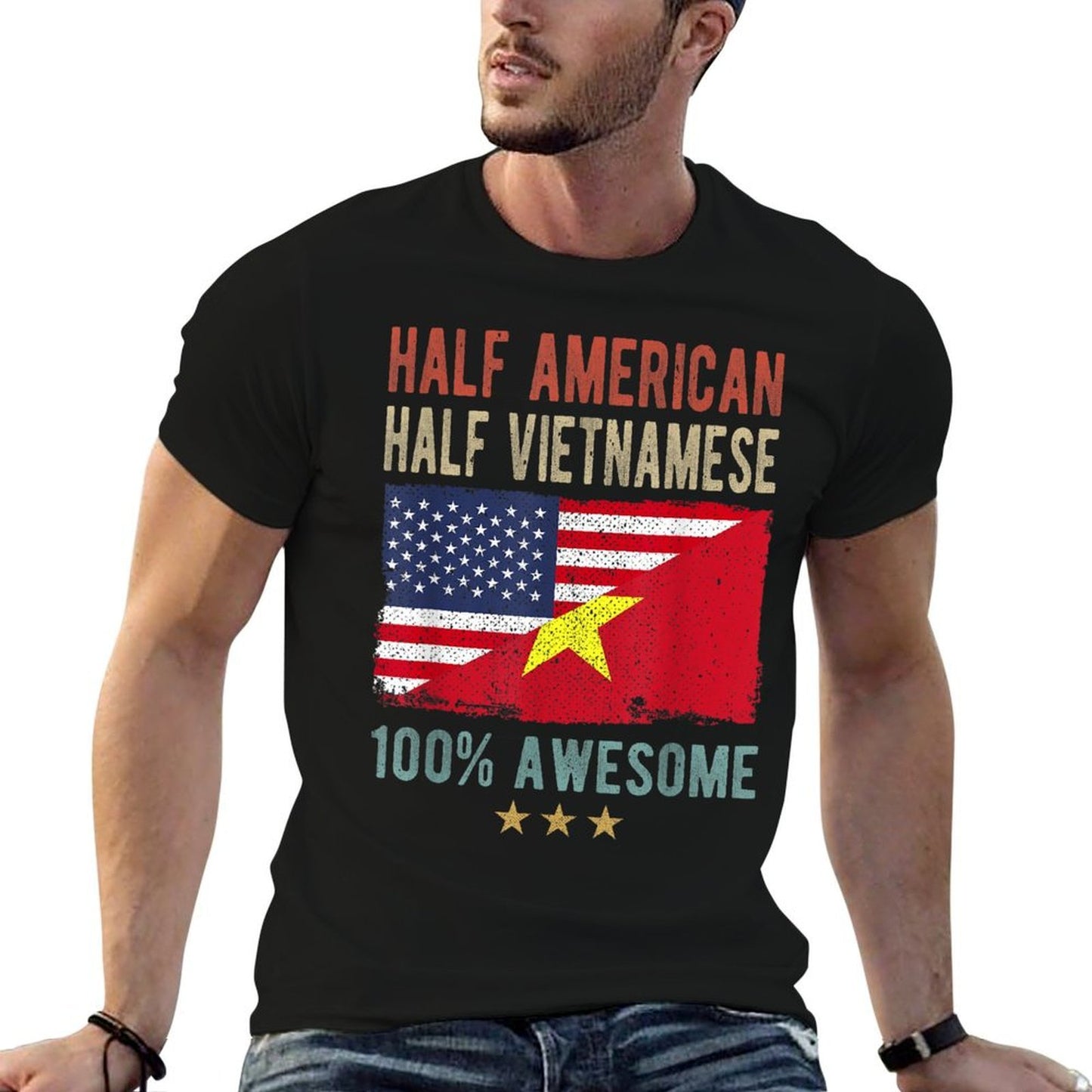 USA Vietnam Half American Half Vietnamese Versatile T-Shirt