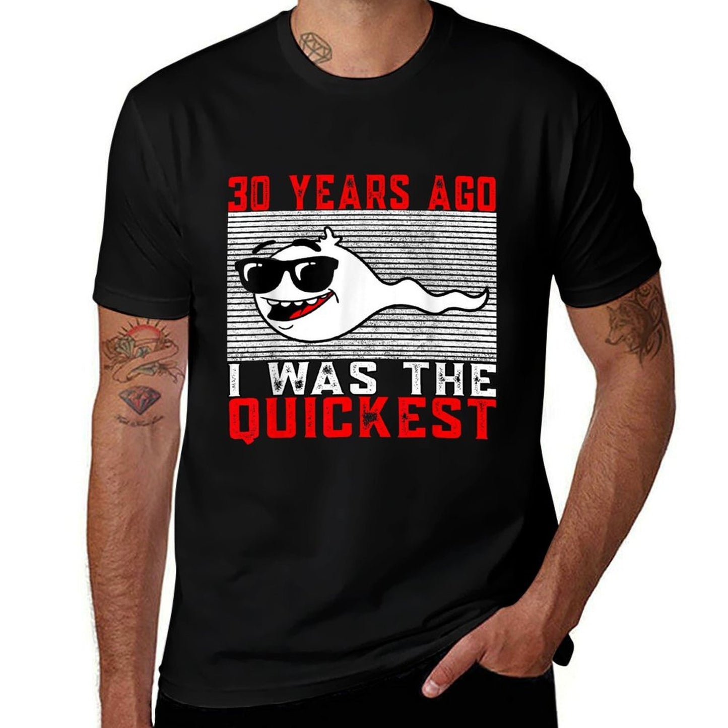 30 Years Ago I Was The Quickest 30th Birthday Funny High-quality Stitching T-Shirt