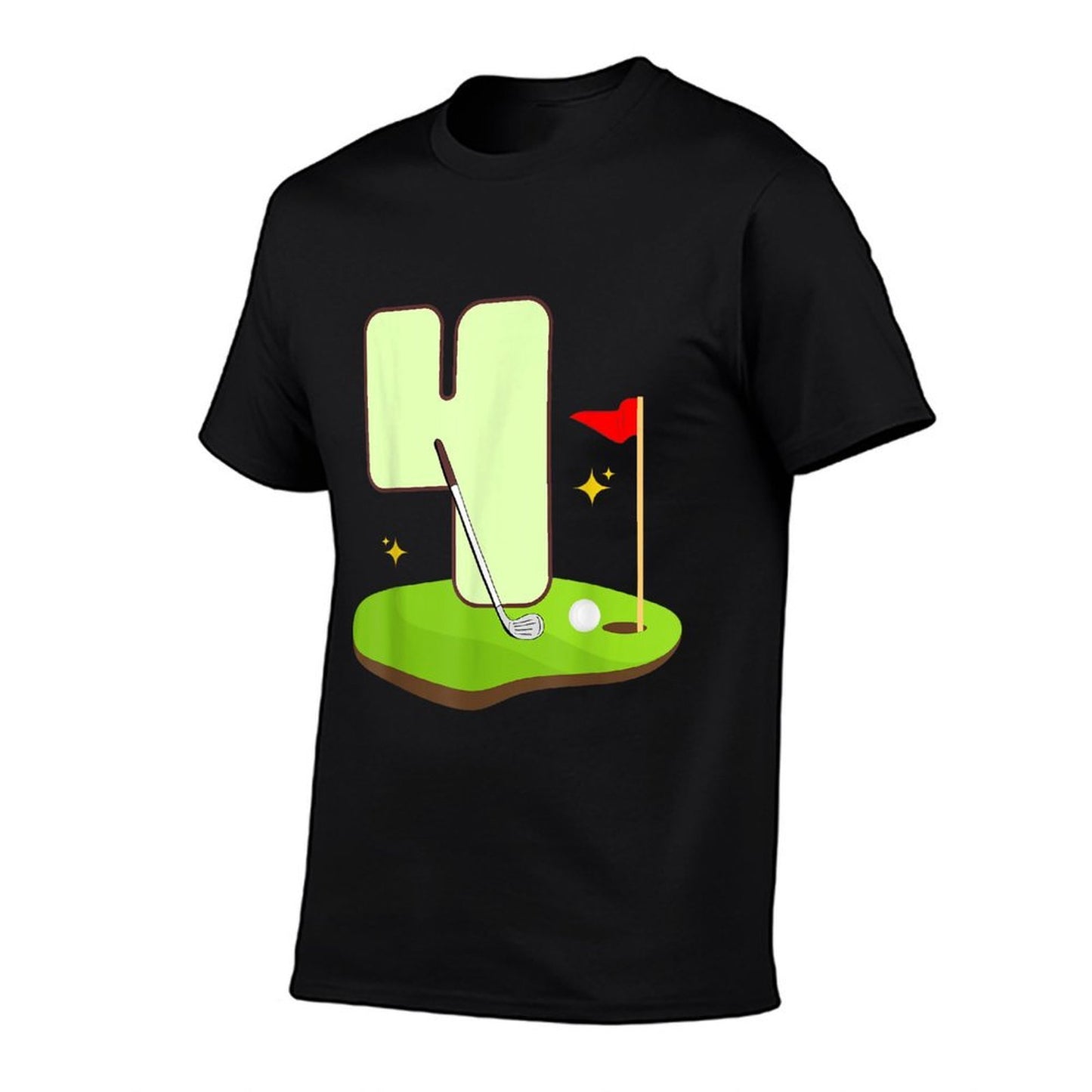 4th Golf Birthday Golfer 4 Years Old Bday Party Kids Boys Rolled Sleeves T-Shirt