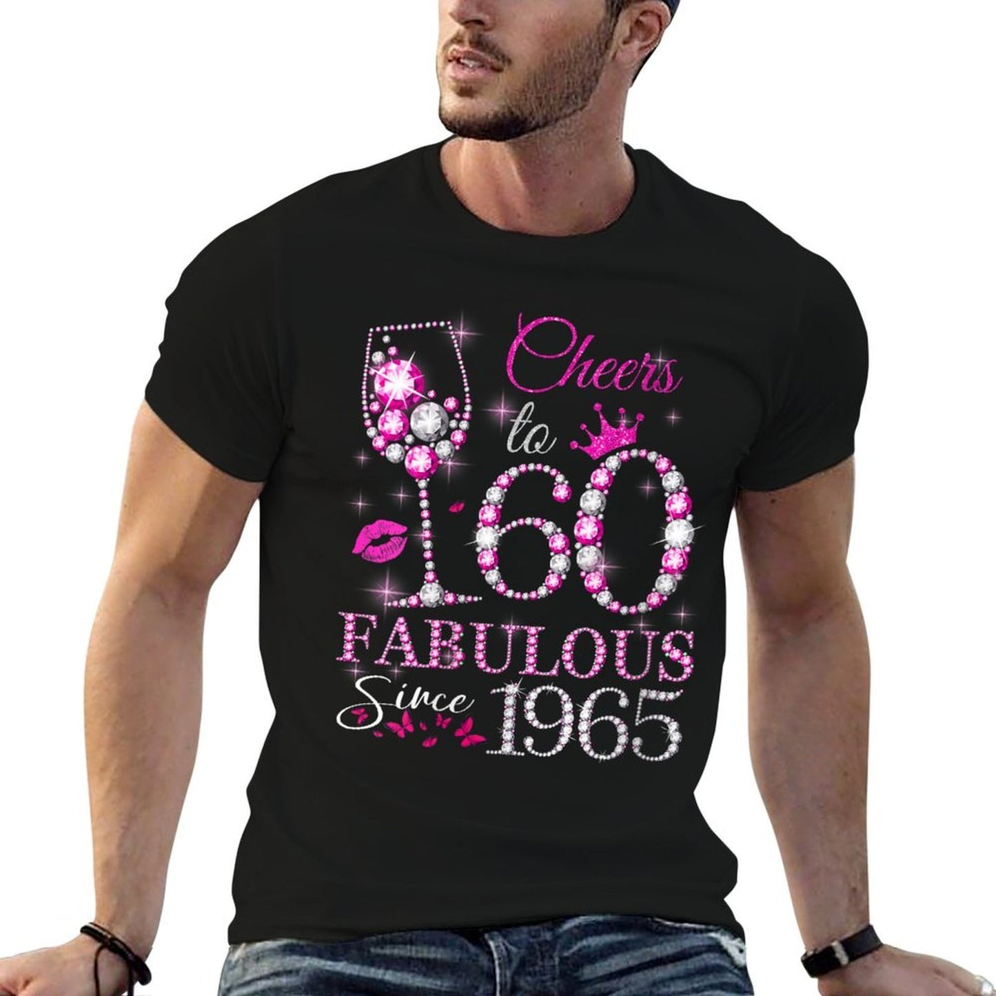 Womens Womens Cheers to 60 Years Old EST 1965 60th Birthday Queen Classic T-Shirt