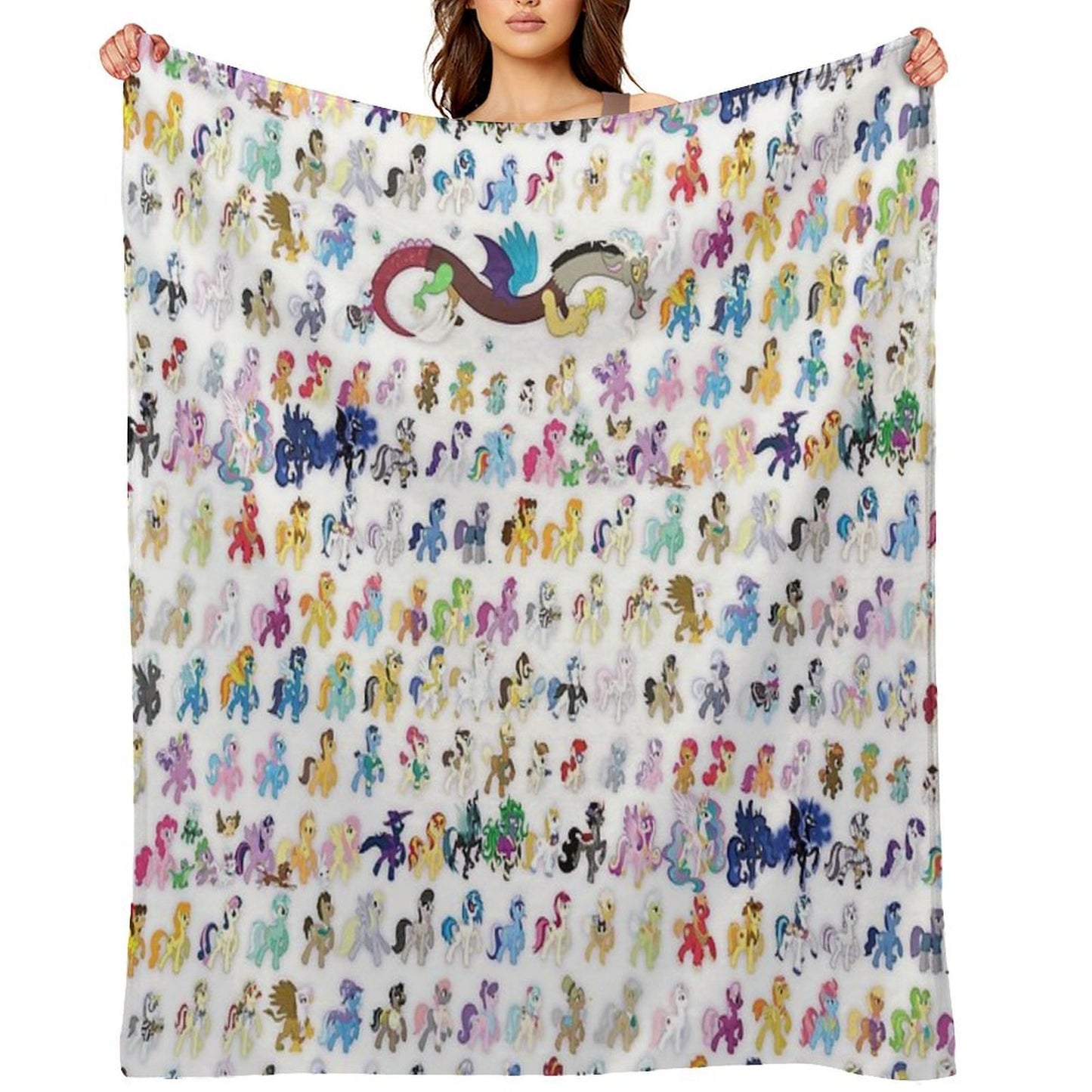 100 PONIES MEGA-PATTERN Sustainable Throw Blanket