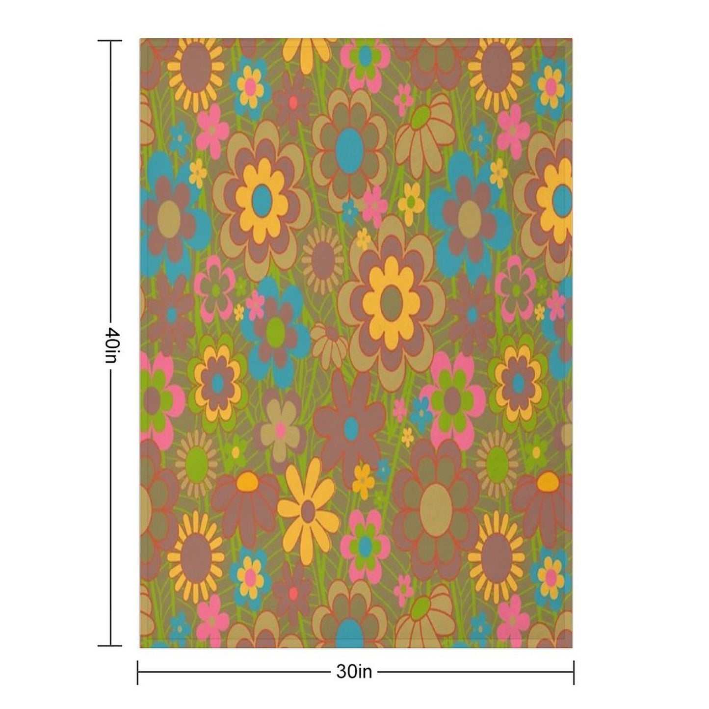 70s Joyride Flower Pattern Anti-pilling Throw Blanket