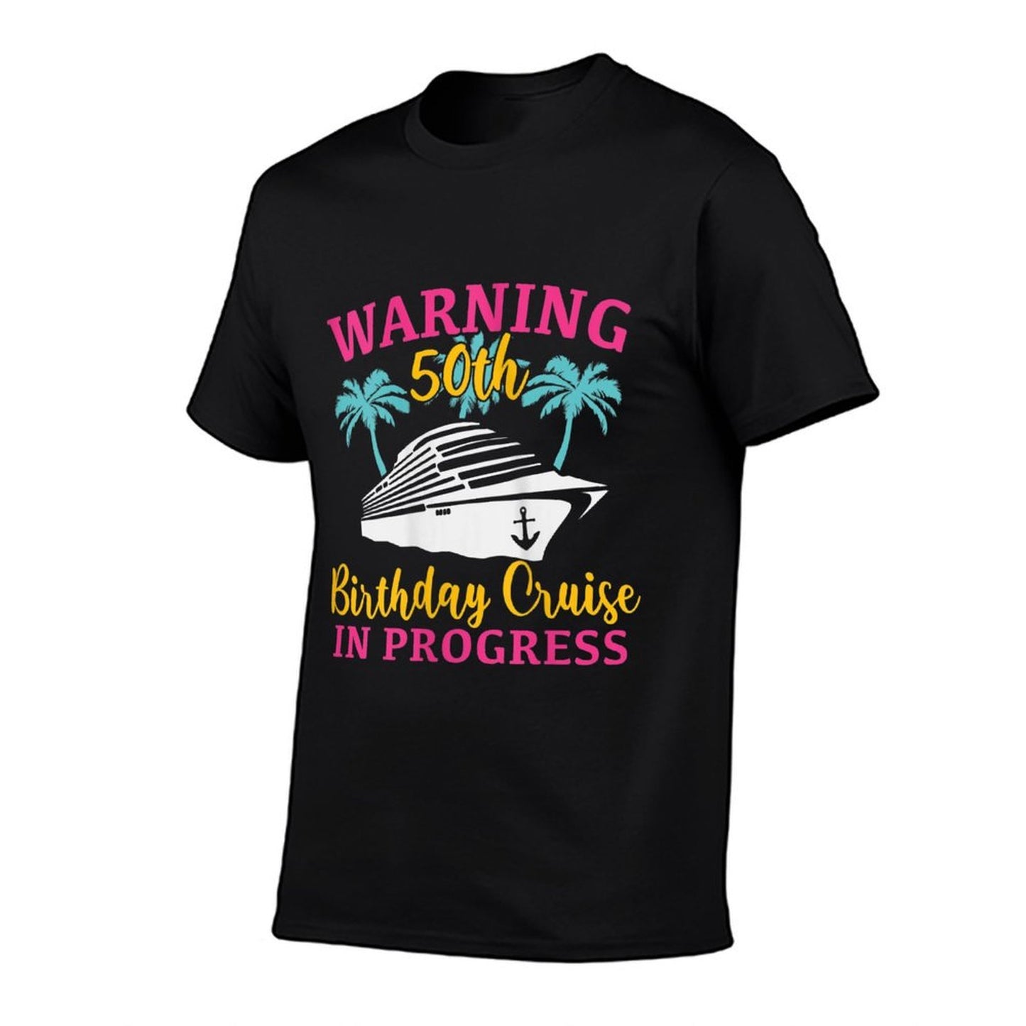 Womens Womens Warning 50th Birthday Cruise In Progress Funny Cruise Polyester Blend T-Shirt