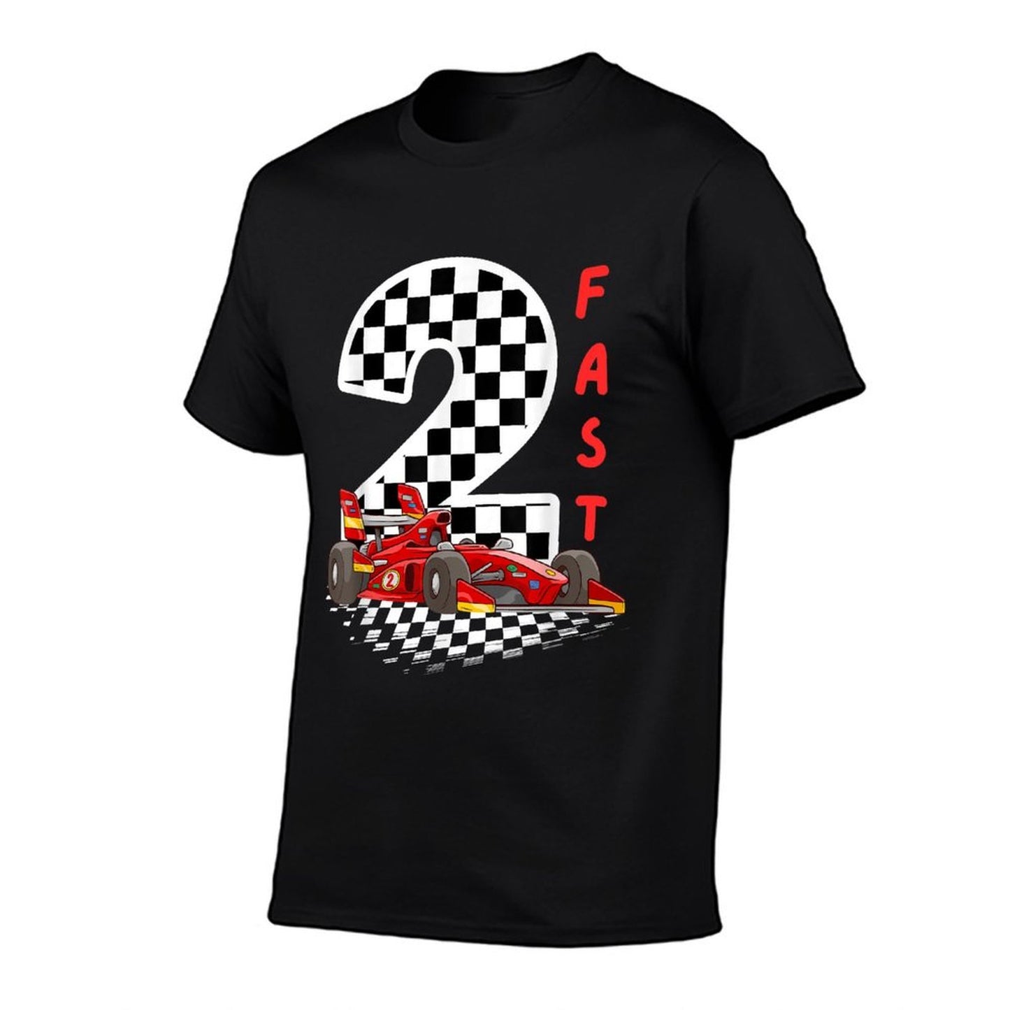 2 Year Old Kids Racing Car 2nd Birthday ,Two Fast Ribbed Collar T-Shirt