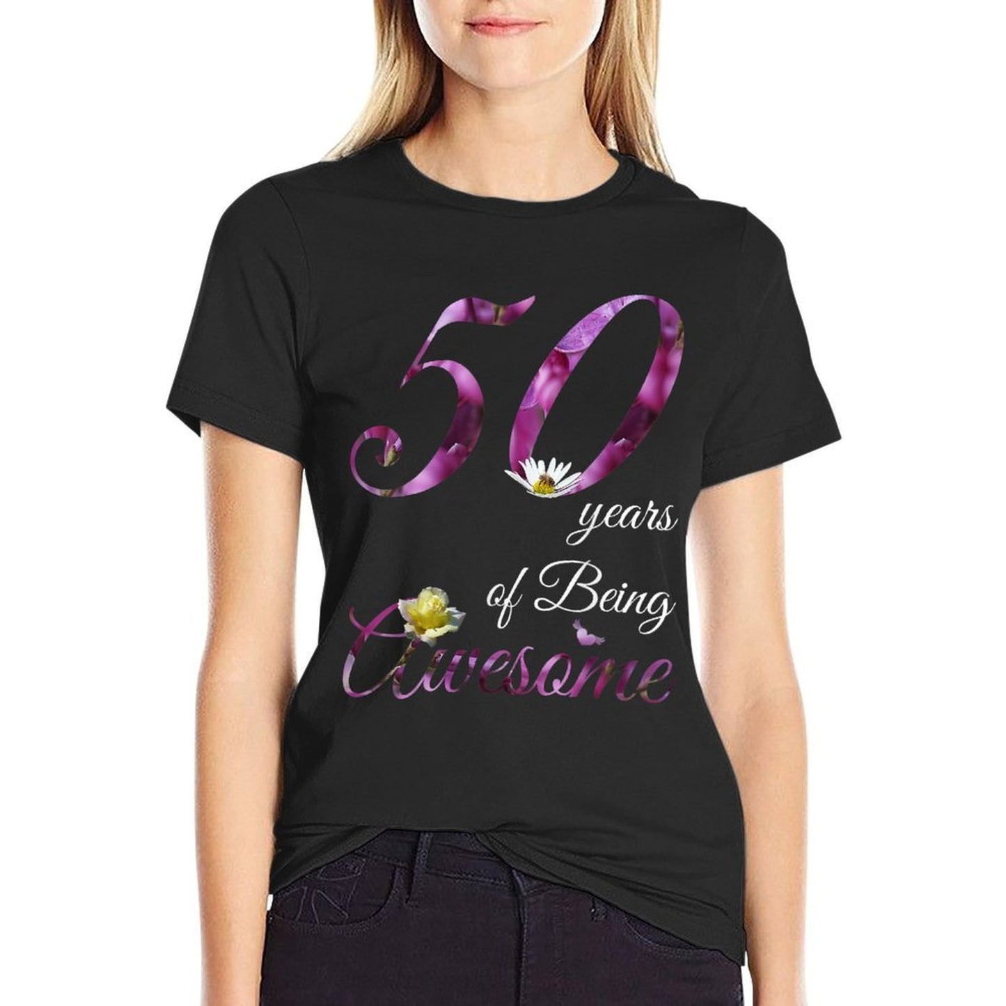 50 Year Old Awesome Floral 1973 50th Birthday Gift Graphic-printed T-Shirt