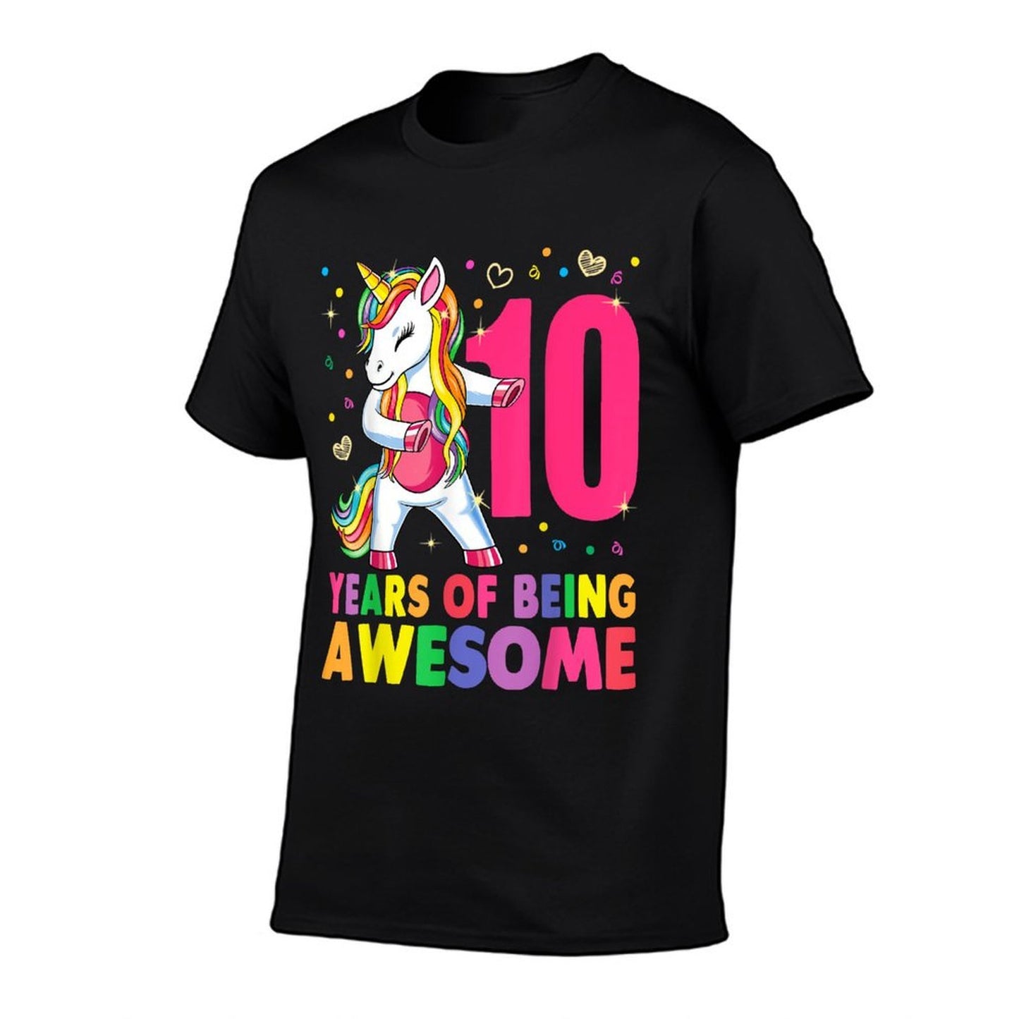 10 Years Old Unicorn Flossing 10th Birthday Girl Unicorn Graphic-printed T-Shirt