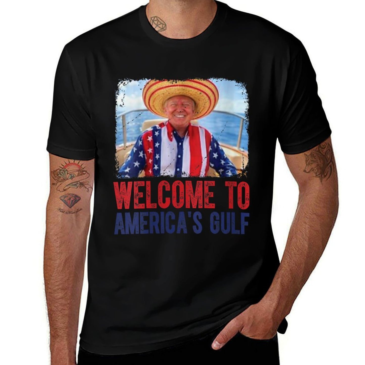 Womens Welcome To America's Gulf Mexico Women Men Dad Stretchy T-Shirt