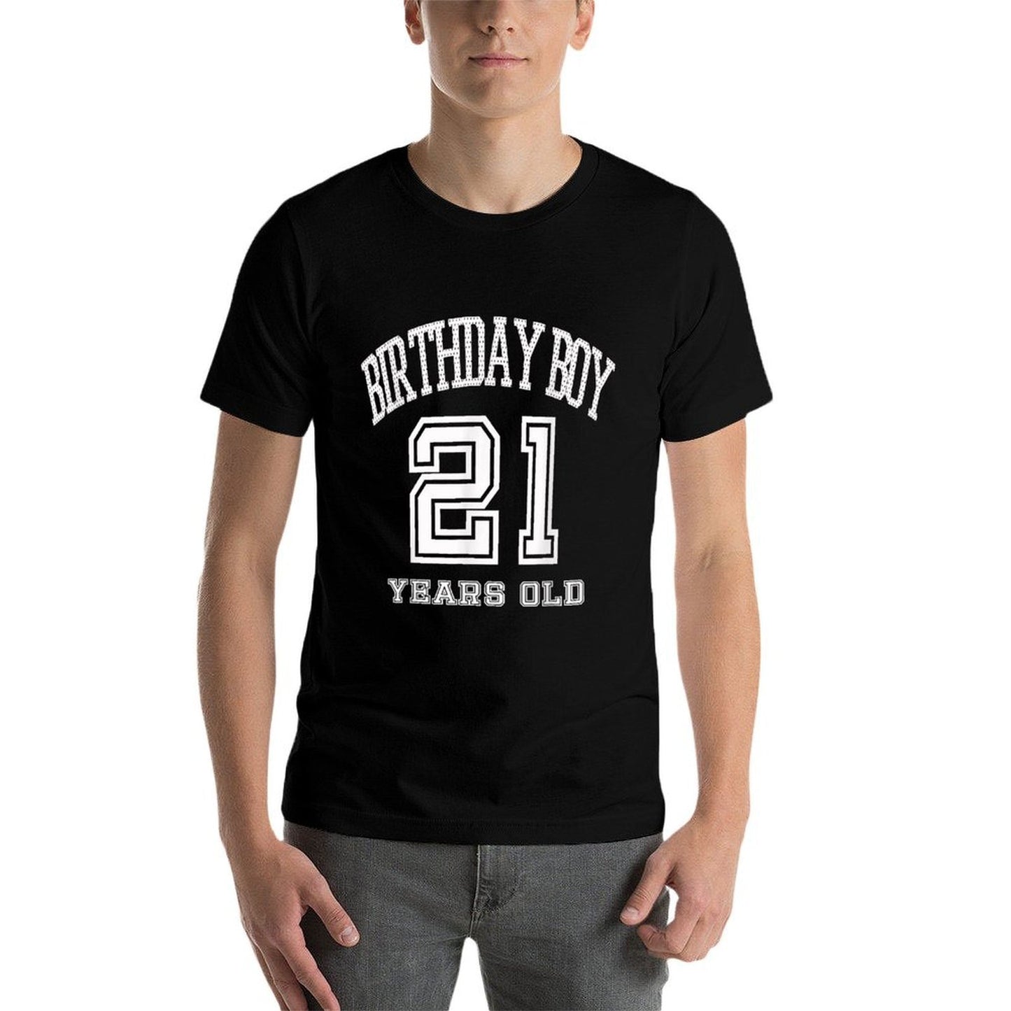 21st Birthday 21 Yrs Years Old Birthday Boy Varsity T-shirt High-quality Stitching T-Shirt