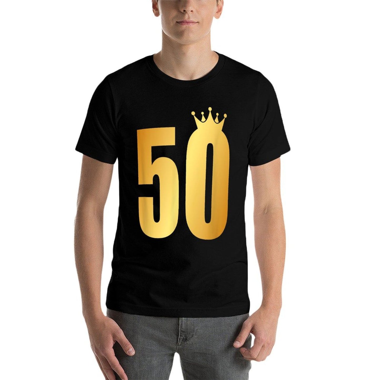 50th Birthday King Queen Crown Polyester Blend T-Shirt