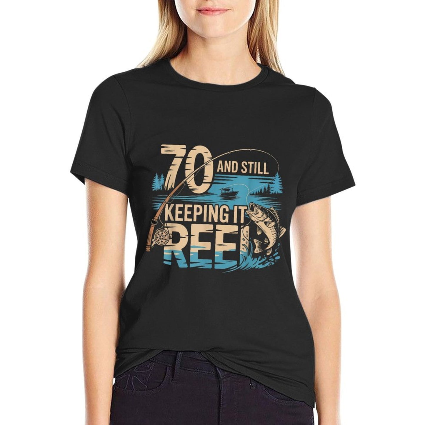 70 And Still Keeping It Reel Fishing 70th Birthday Vintage-inspired T-Shirt