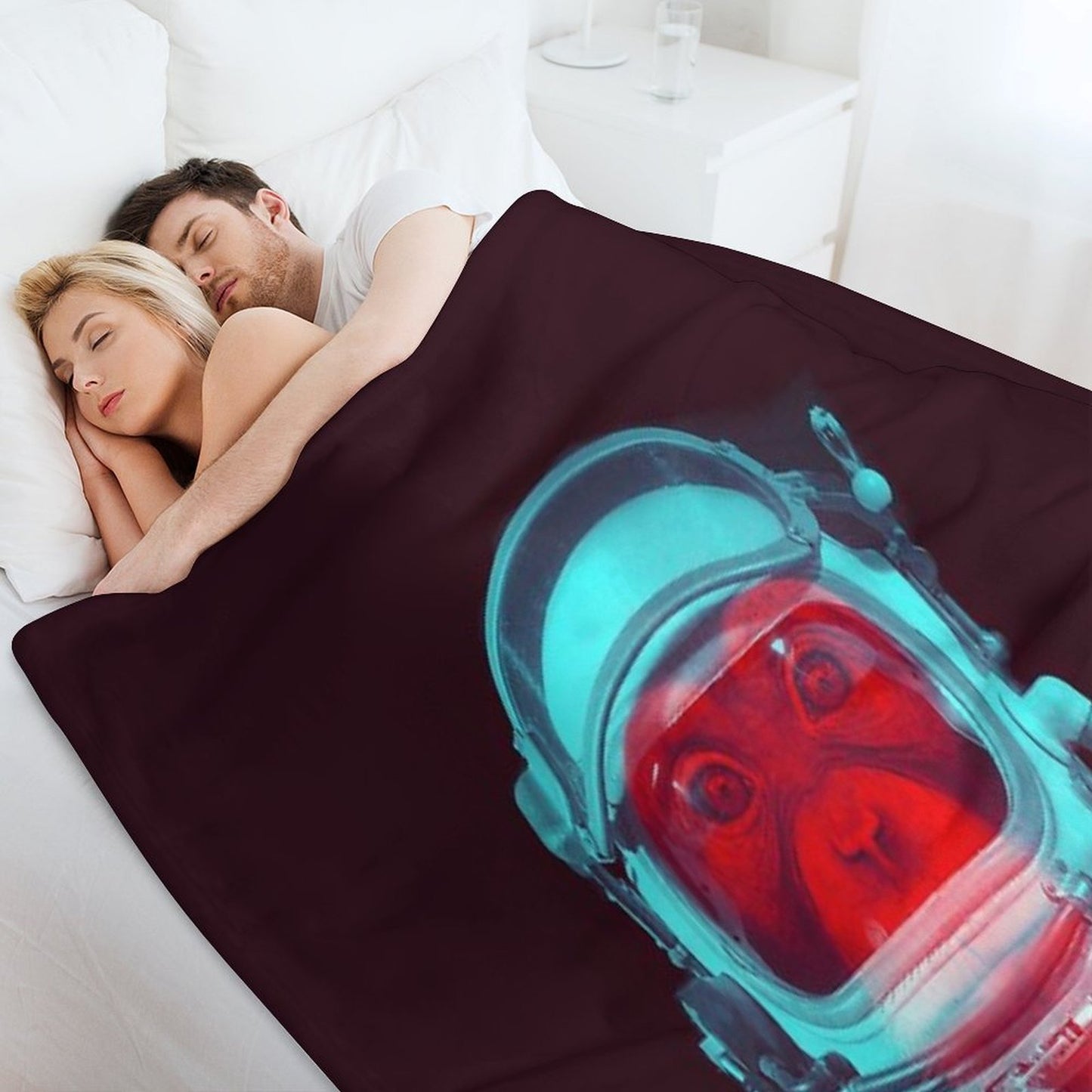 Space Monkey Plush Throw Blanket