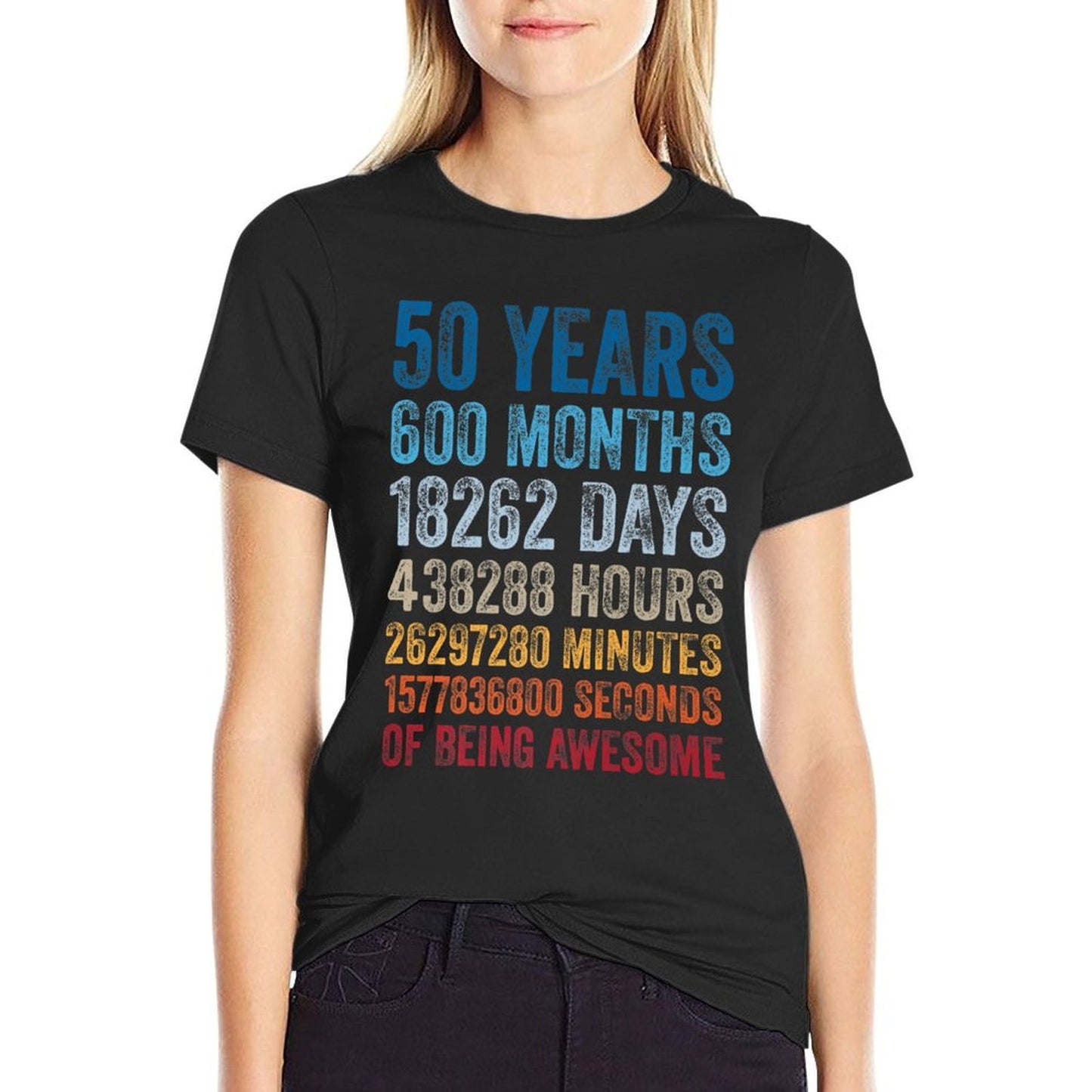 50 Years of Being Awesome Days Hours Minutes 50th Birthday Premium Moisture-wicking T-Shirt