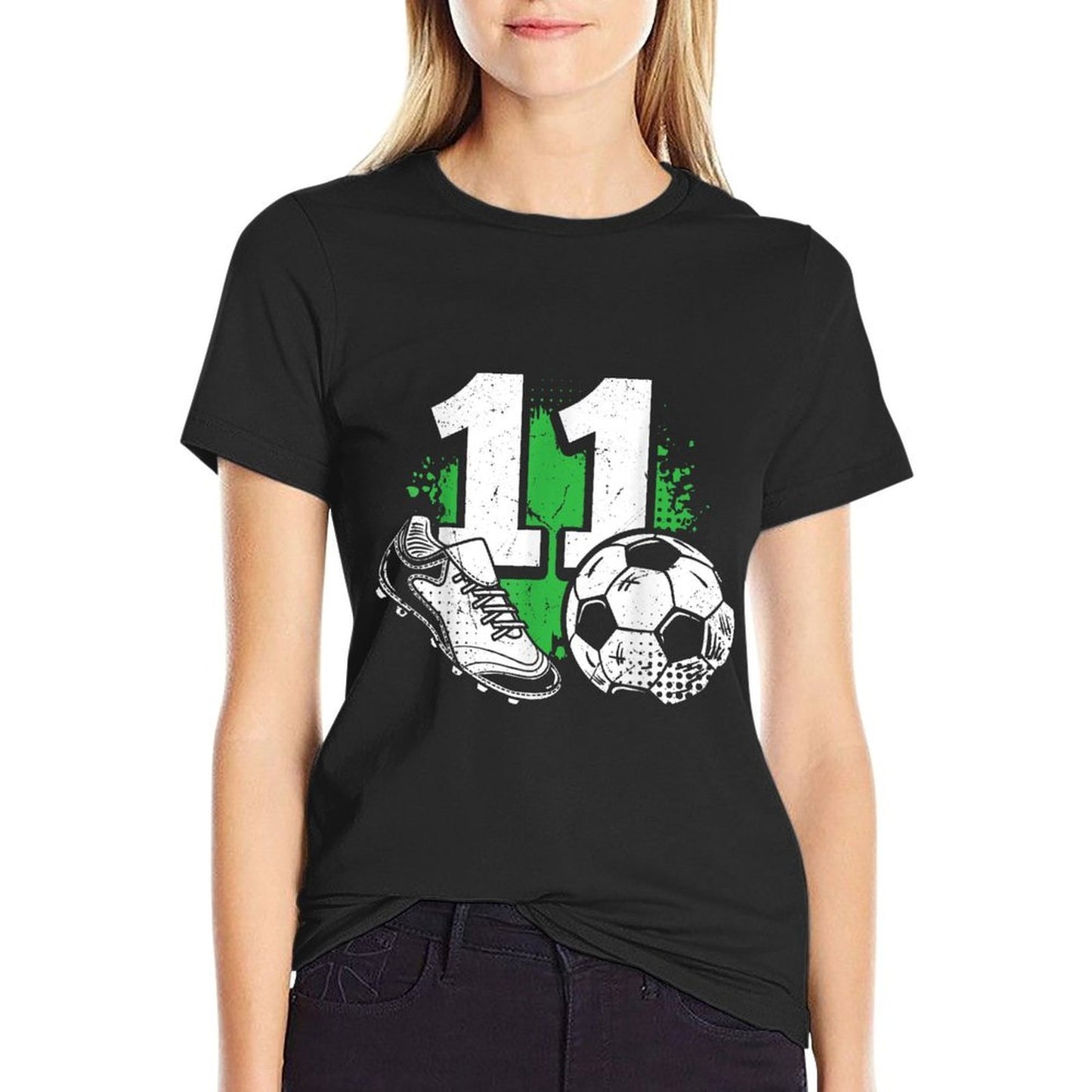 11th Birthday Boy Soccer Player Football 11 Years Old Durable T-Shirt