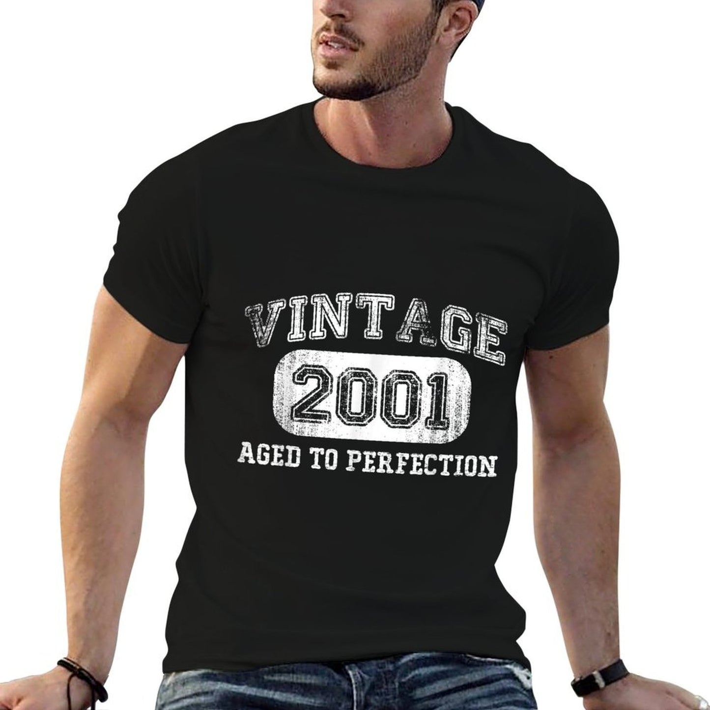 Vintage 2001 Birthdays 21 Year Old Birthday 21st Bday Slim-fit Cut T-Shirt