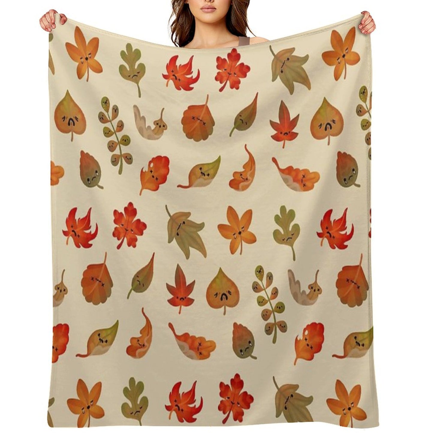 Sad Fallen Leaves Versatility Throw Blanket