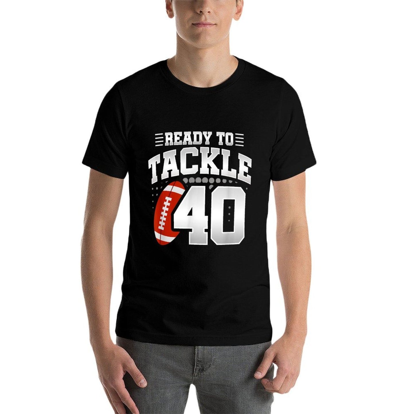 40th Birthday - Football Birthday Party - 40th Birthday Polyester Blend T-Shirt