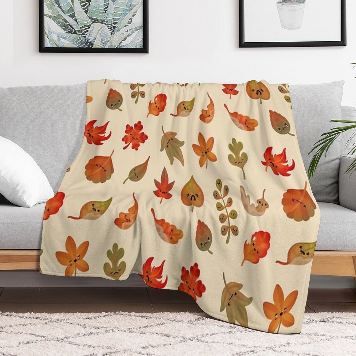 Sad Fallen Leaves Versatility Throw Blanket