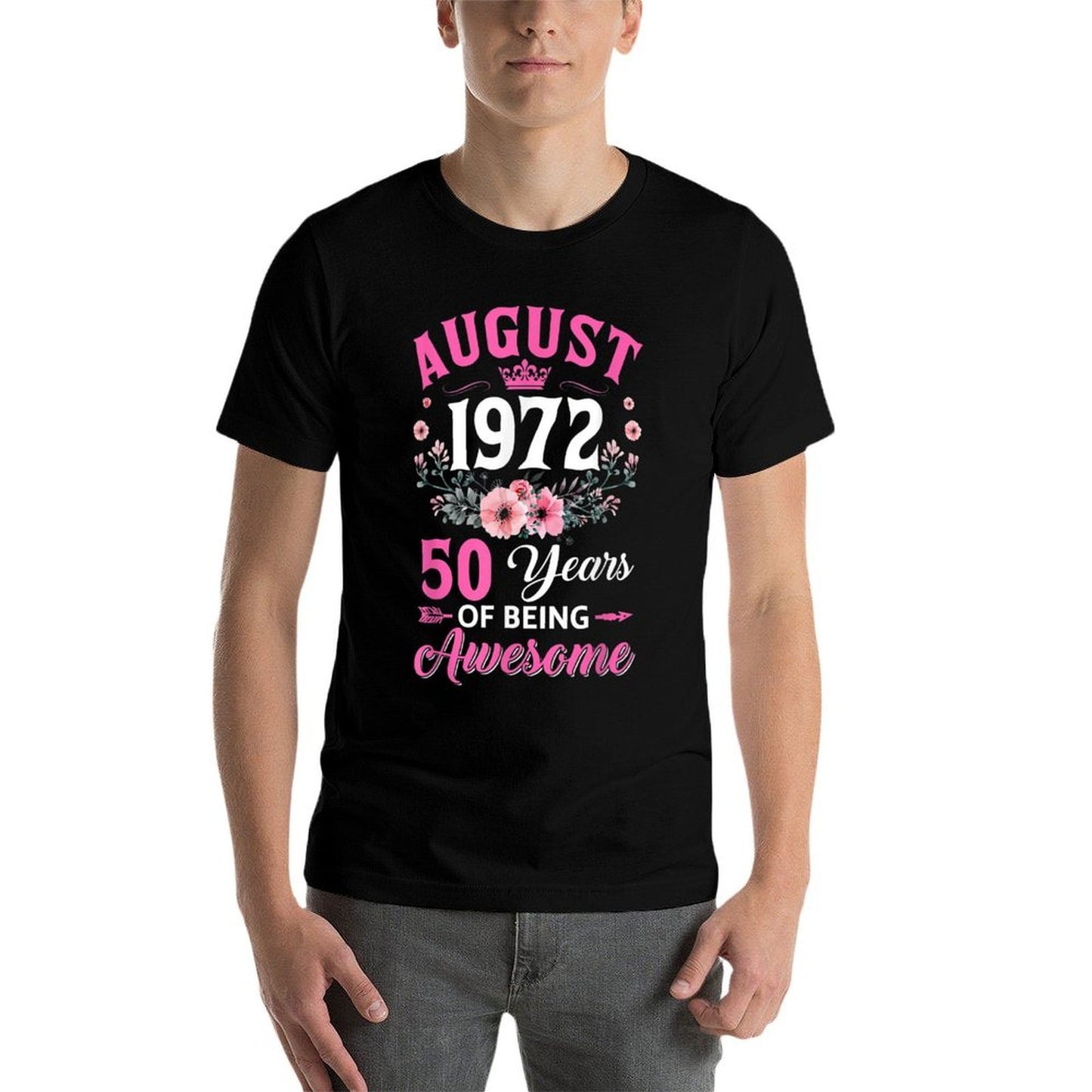 50 Year Old Made In August 1972 50Th Birthday Women Tagless Design T-Shirt