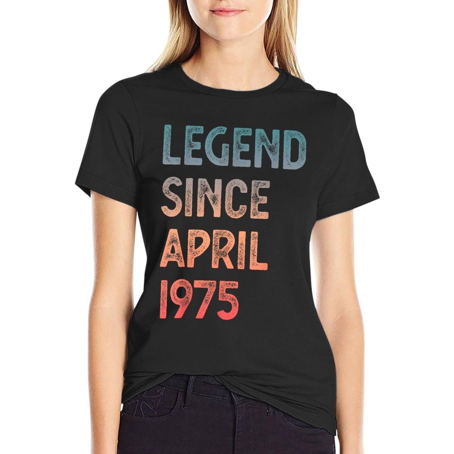 50th Birthday Men Women Legend Since April 1975 Heathered Texture T-Shirt