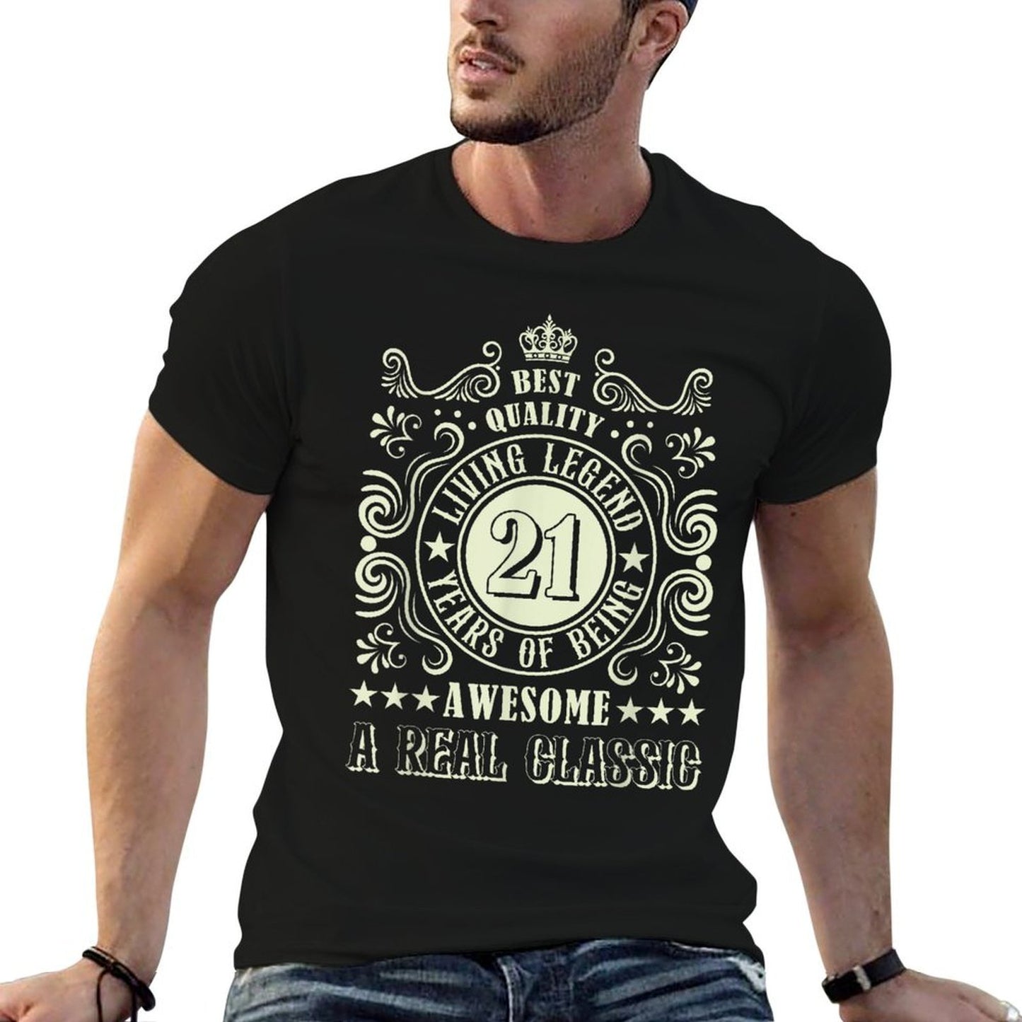 Vintage 21st Birthday Men 21 Year Old Gifts 21st Birthday Quick-drying T-Shirt
