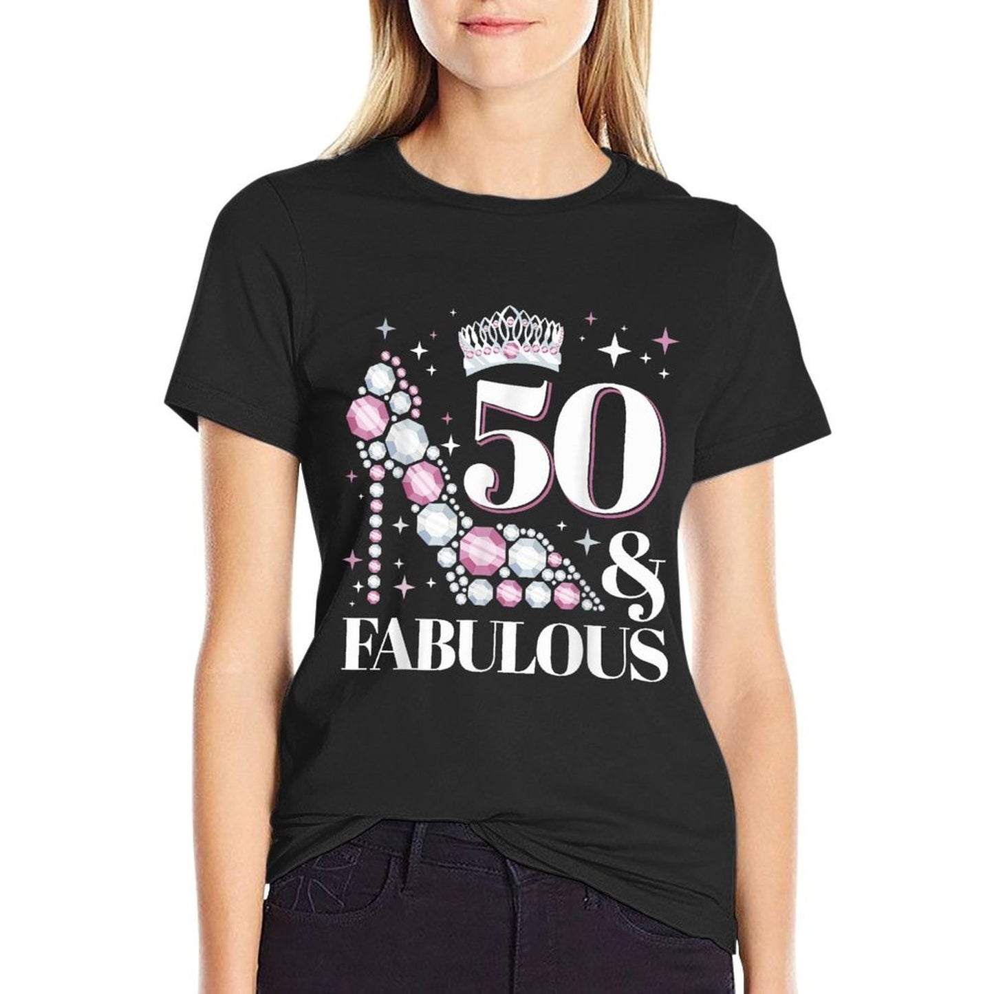 50 And Fabulous - High Heels 50th Birthday Slim-fit Cut T-Shirt