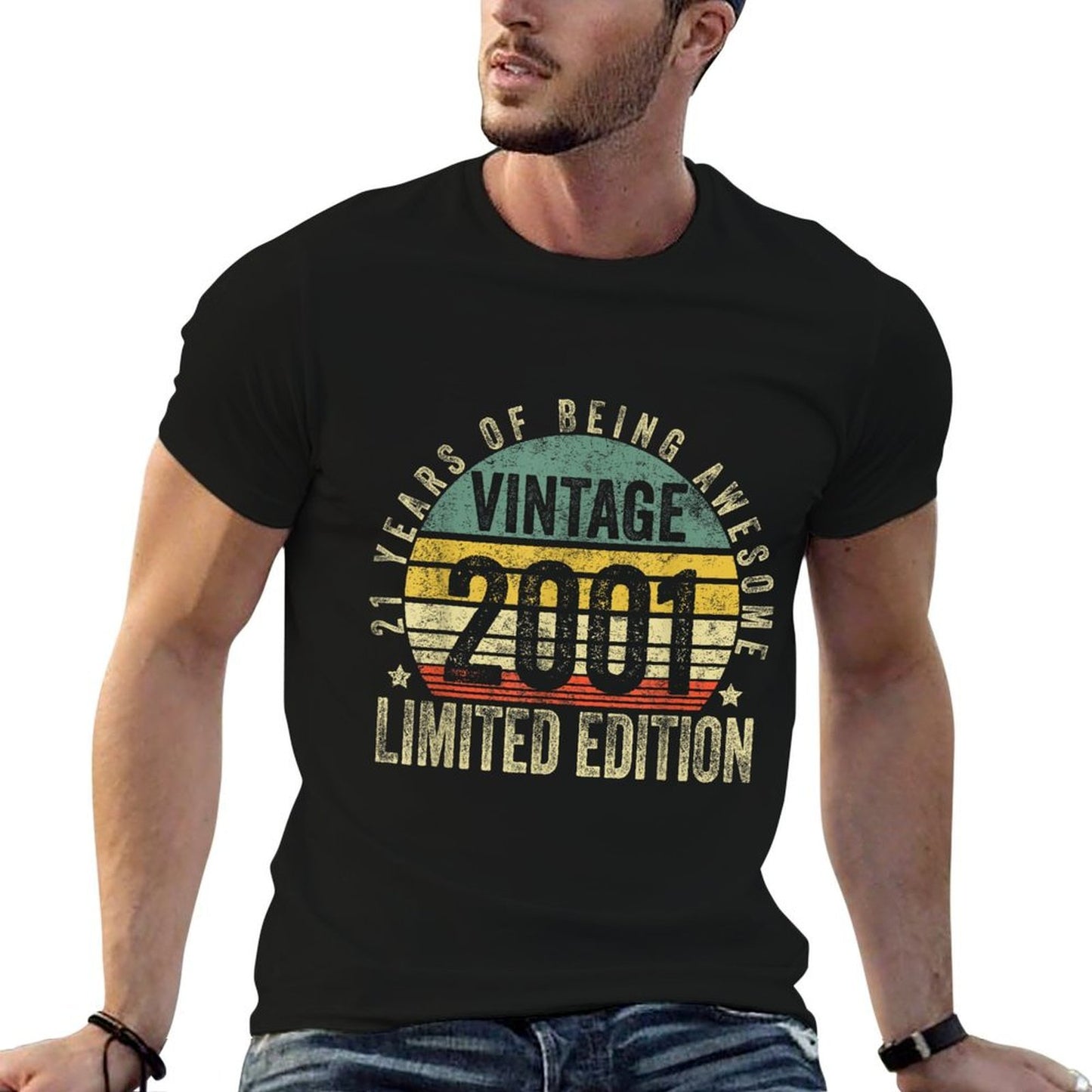 21 Year Old Gifts Vintage 2001 Limited Edition 21st Birthday Odor-resistant T-Shirt