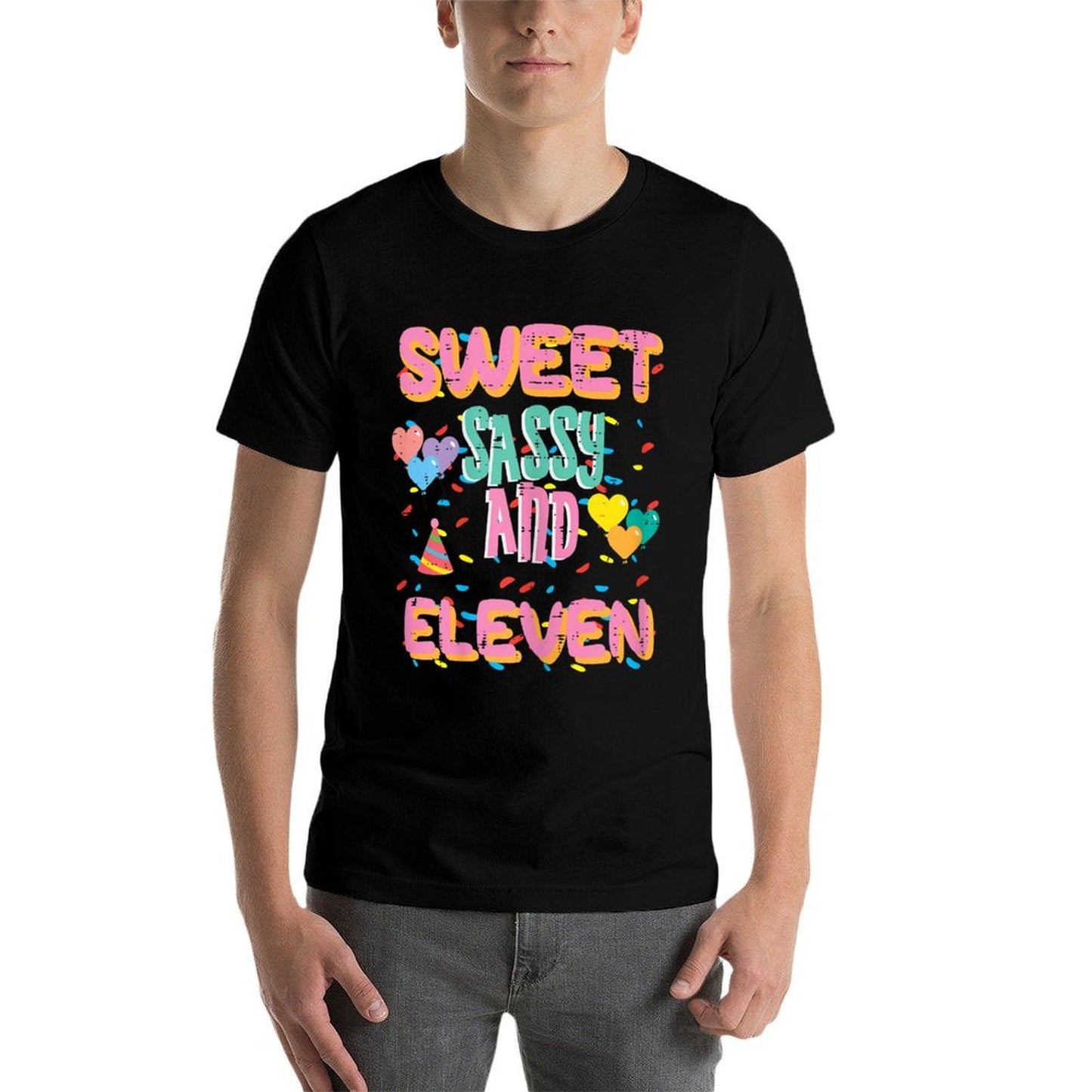 11th Birthday Sweet Sassy Eleven 11 Year Old Bday Girls Kids Polyester Blend T-Shirt