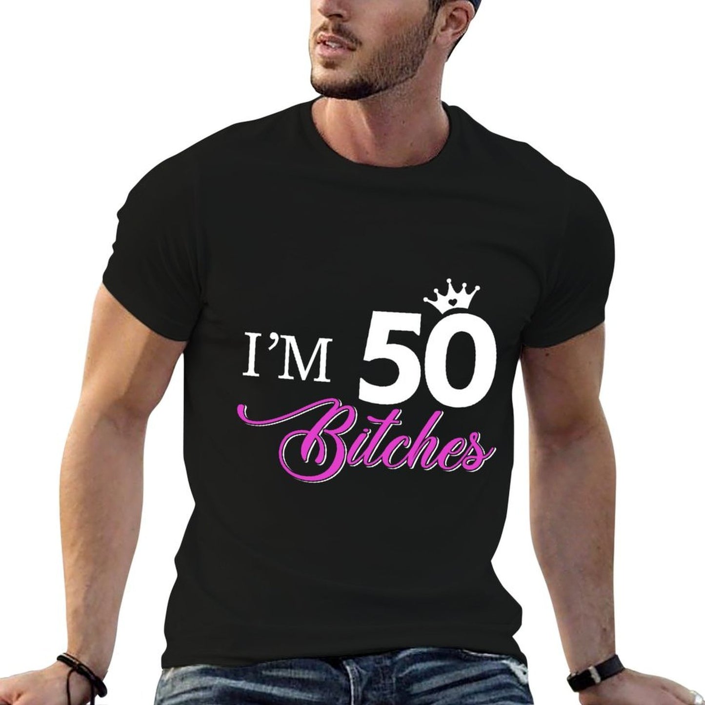 Womens Forty Years Old Birthday Im 50 Bitches Women 50th Trendy Pattern T-Shirt