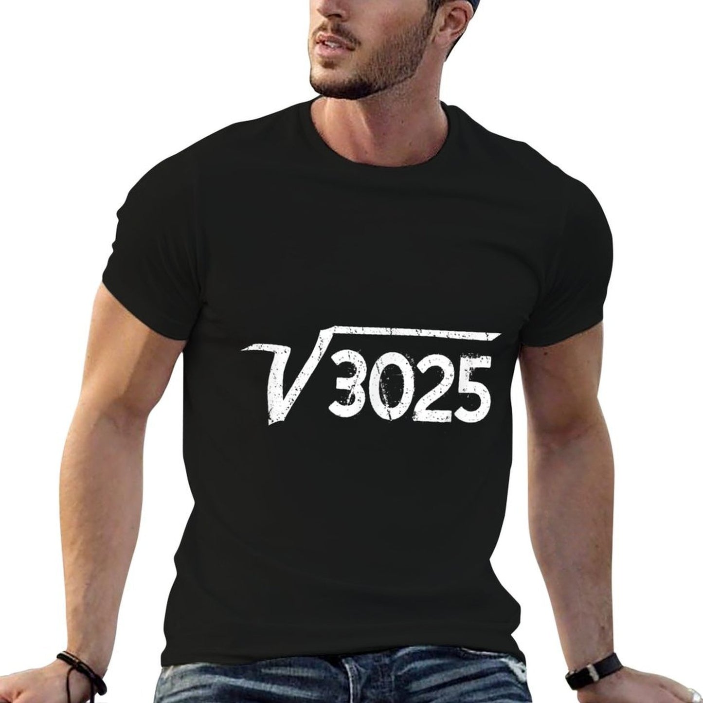 50th Birthday Square Root of 3025 Maths Graphic-printed T-Shirt