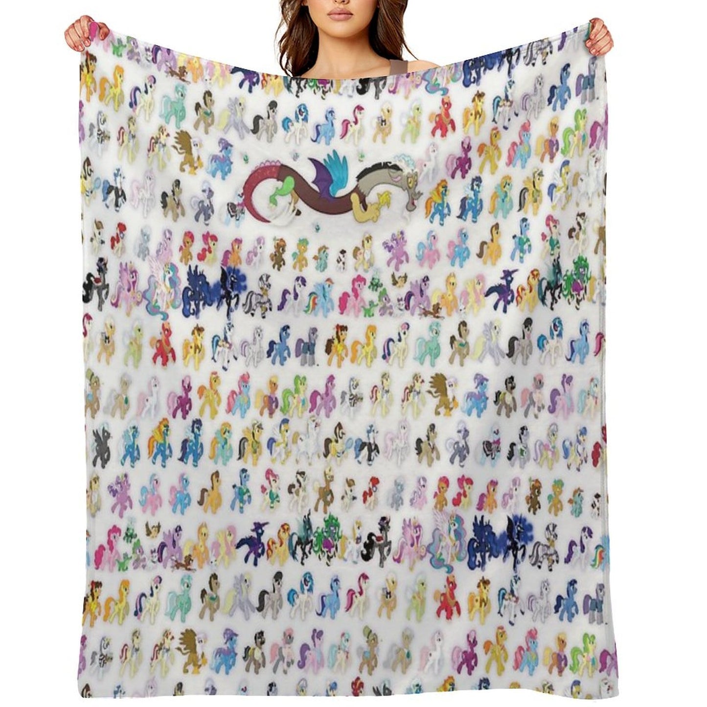 100 PONIES MEGA-PATTERN Sustainable Throw Blanket