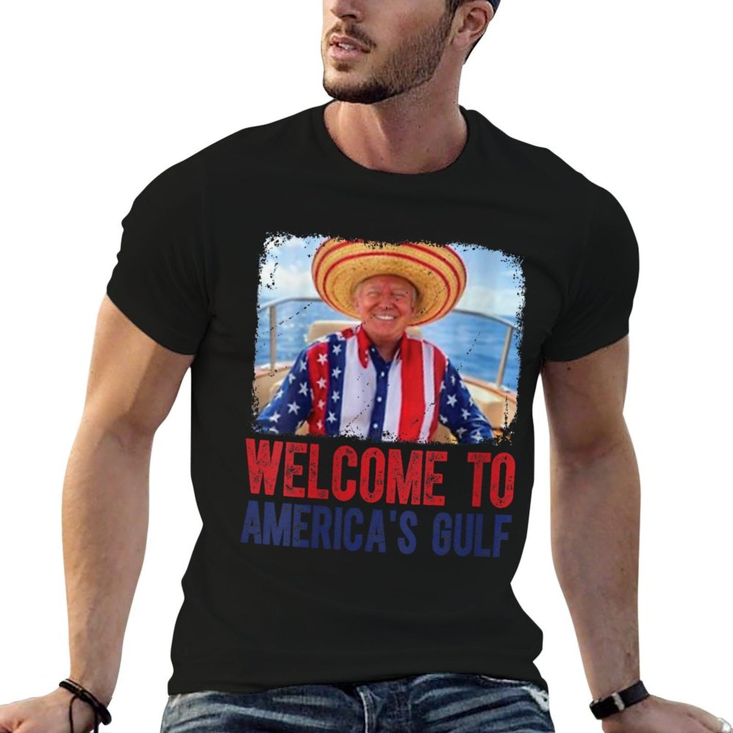 Womens Welcome To America's Gulf Mexico Women Men Dad Stretchy T-Shirt