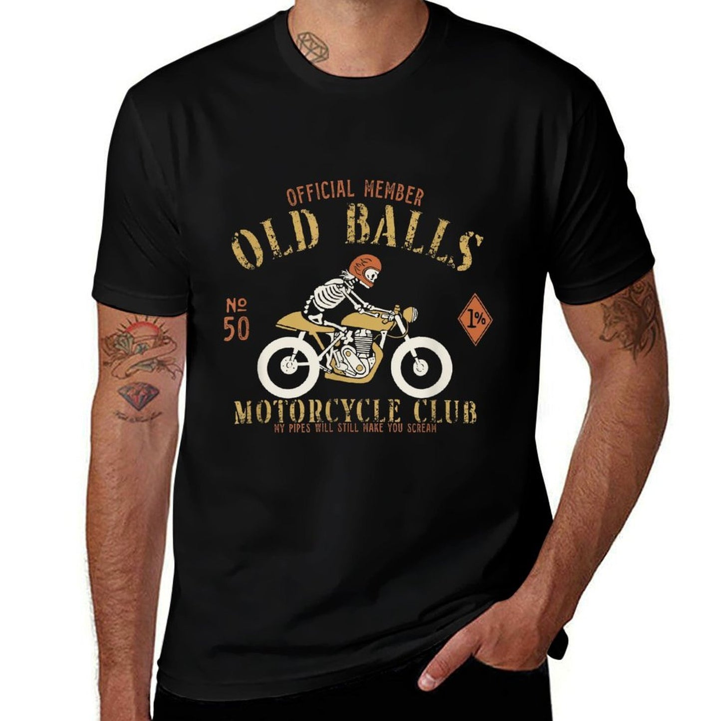 Vintage Motorcycle Biker for Men's 50th Birthday Polyester Blend T-Shirt