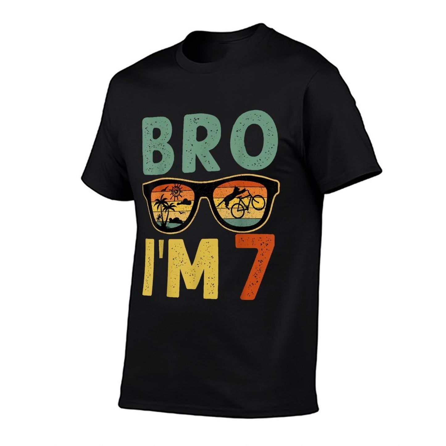 7th Birthday Boy Bro I’m 7 Year Old Kids Seven Bday Soft T-Shirt