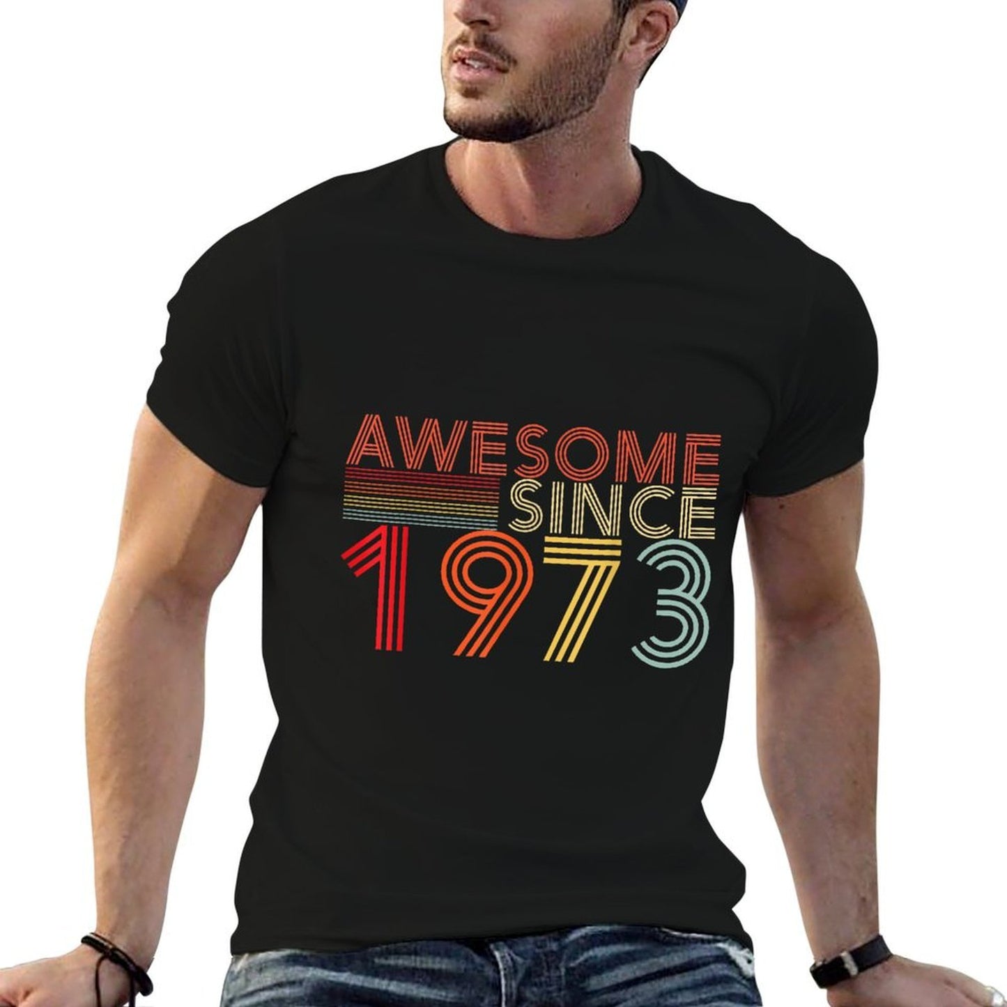 50 Birthday Decorations Men Women 1973 BDay 50th Birthday Stretchy T-Shirt