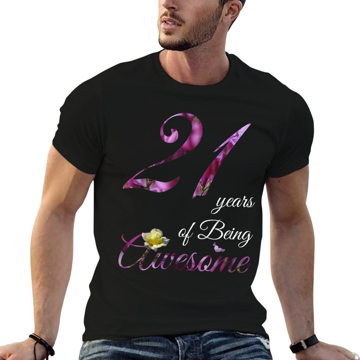 21 Year Old Awesome Floral 2001 21st Birthday Gift Soft T-Shirt