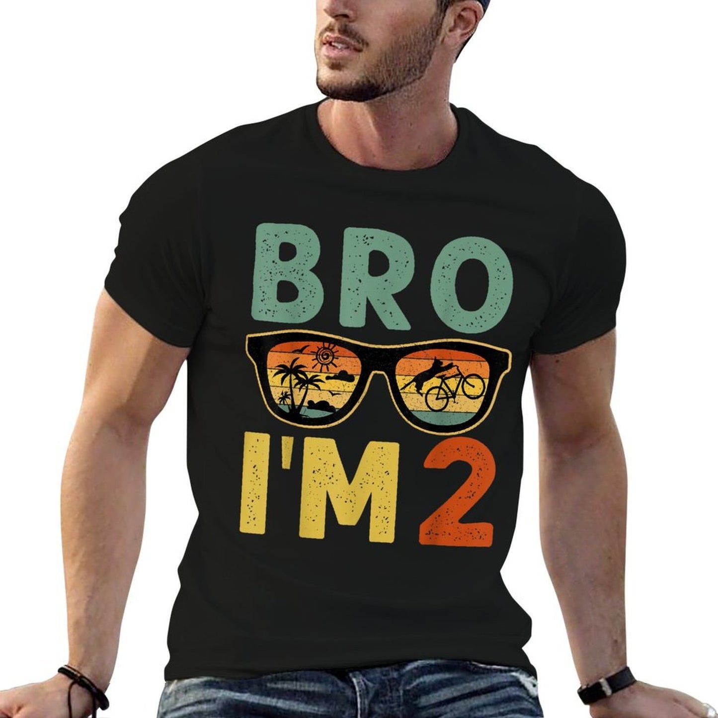 2nd Birthday Boy Bro I’m 2 Year Old Kids Two Bday Moisture-wicking T-Shirt