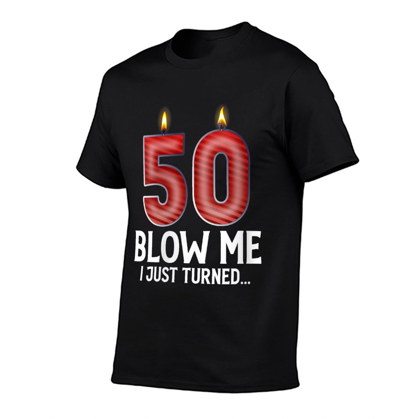 Womens Blow Me I Turned 50 Years Old Funny 50th Birthday Gifts Heathered Texture T-Shirt