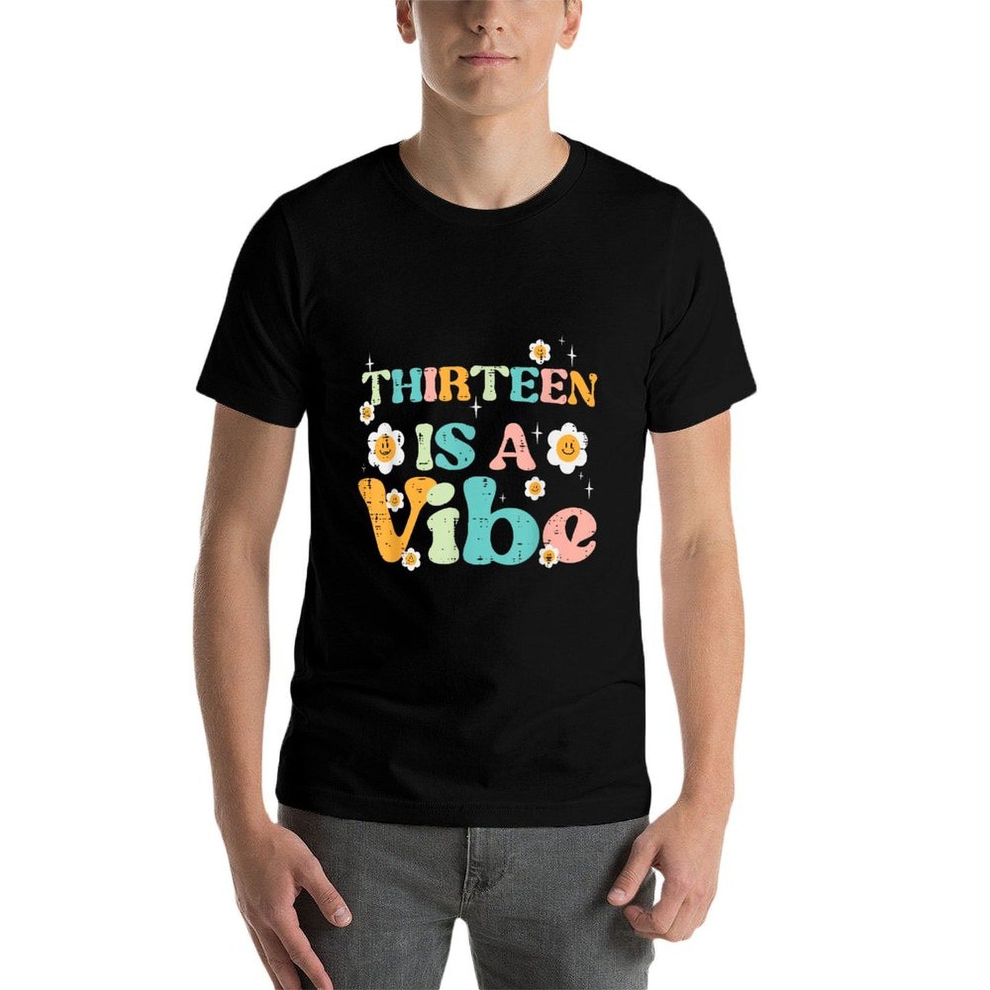 13th Birthday Thirteen Is Vibe Retro 13 Bday Groovy Girls Eco-friendly Material T-Shirt