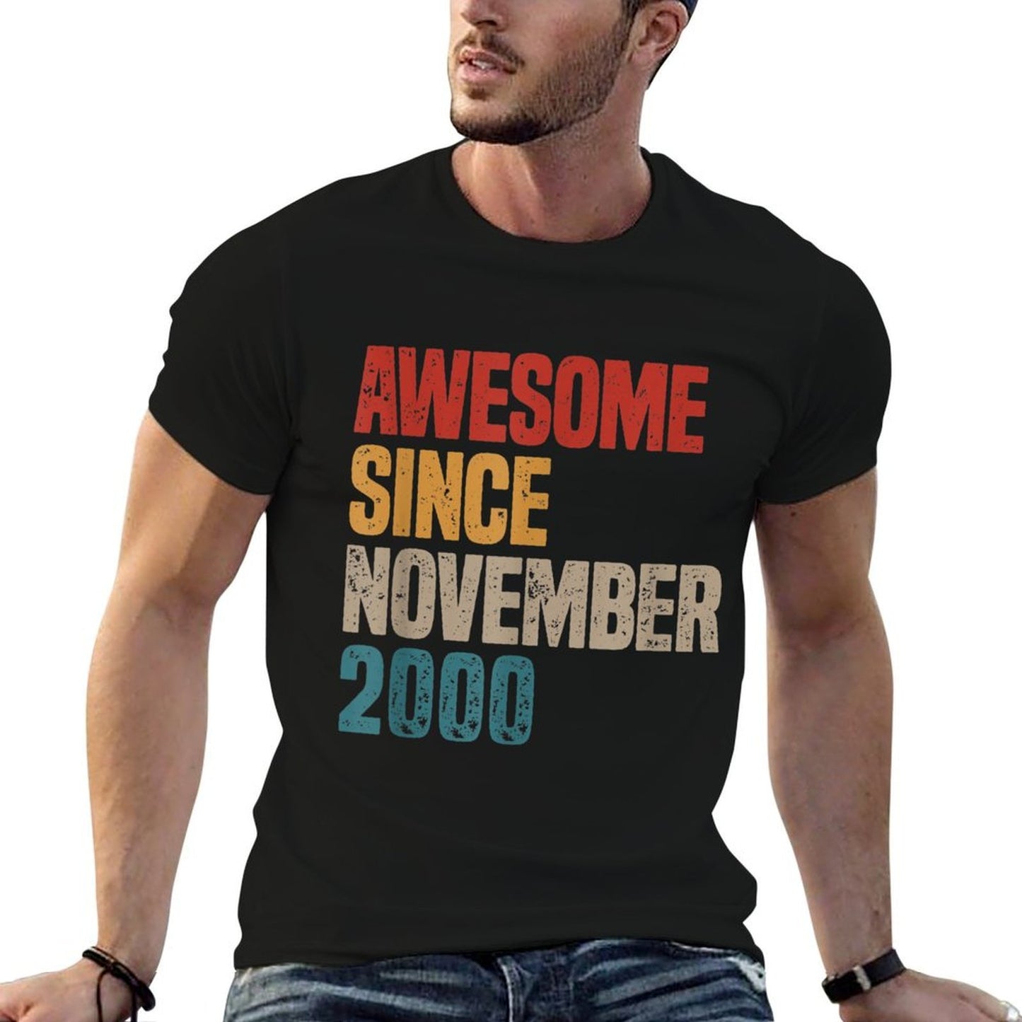 Vintage 2000 Birthday Born November 2000 21st Birthday Odor-resistant T-Shirt