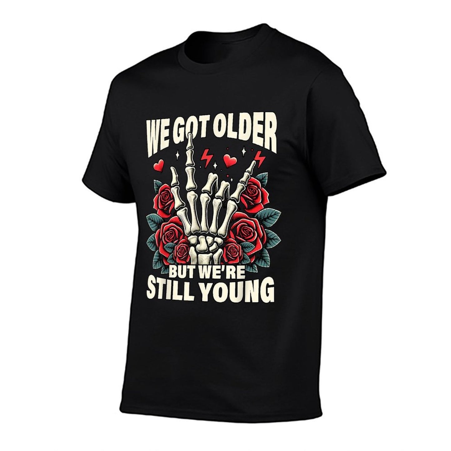 Vintage Elder Emo Moms Club Elder Emo Pop Punk We Got That Older Were Still That Young Unisex Adult Summer-ready Fabric T-Shirt