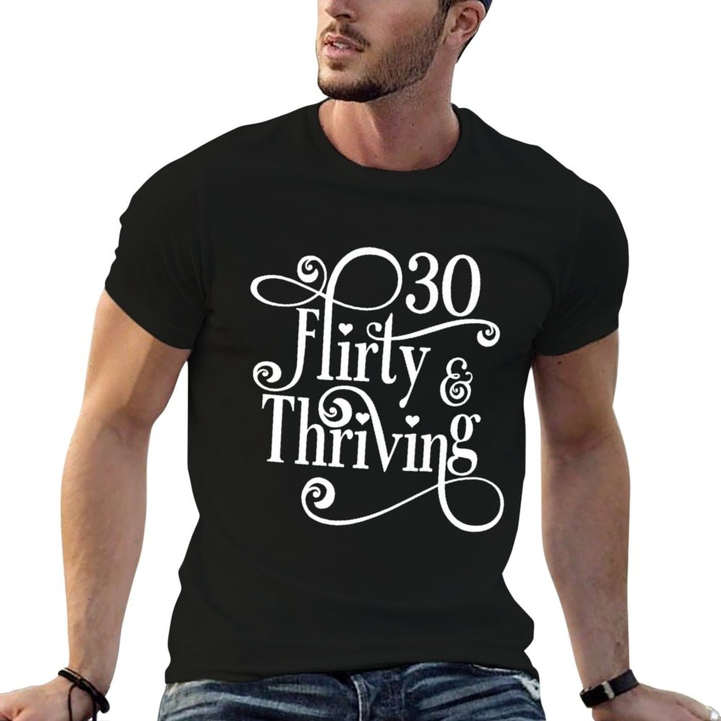 Womens 30 Thirty Flirty & Thriving 30th Birthday Tshirt Born 1990 Premium Lightweight T-Shirt