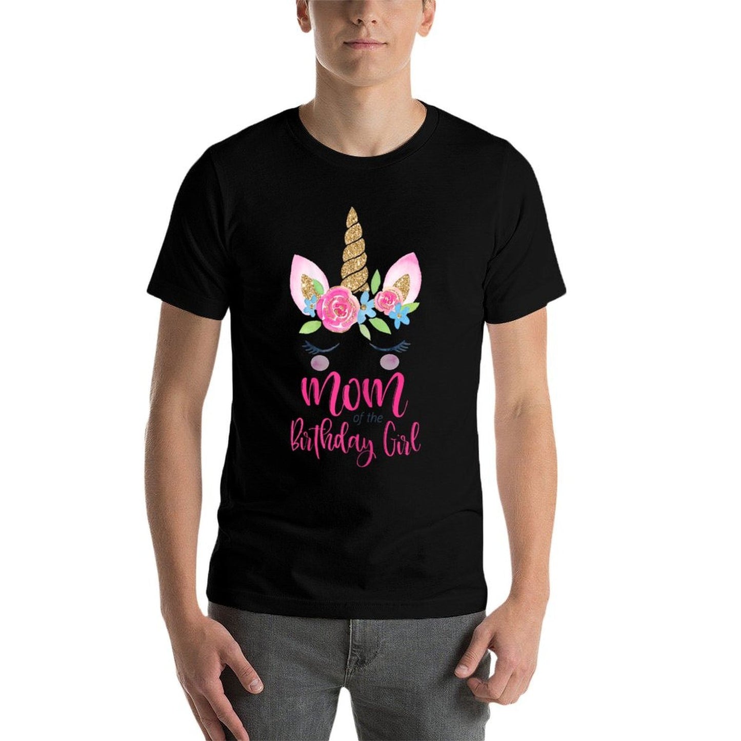 Unicorn Mom of The Birthday Girl Matching Party Durable T-Shirt